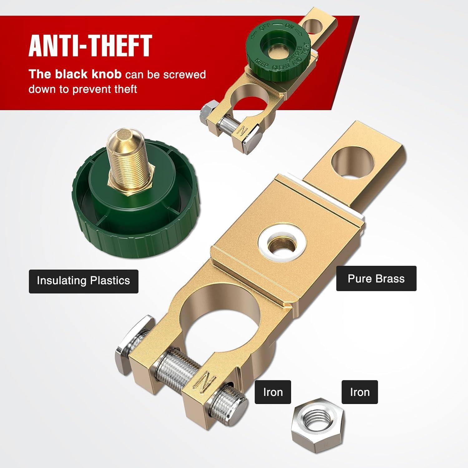 imageNilight Top Post Knife Blade Master Switch 12V 24V 250A Battery Negative Disconnect Shut Off Kill Power Isolator for Car Truck Marine RV Vehicle and Electrical EquipmentTop Post