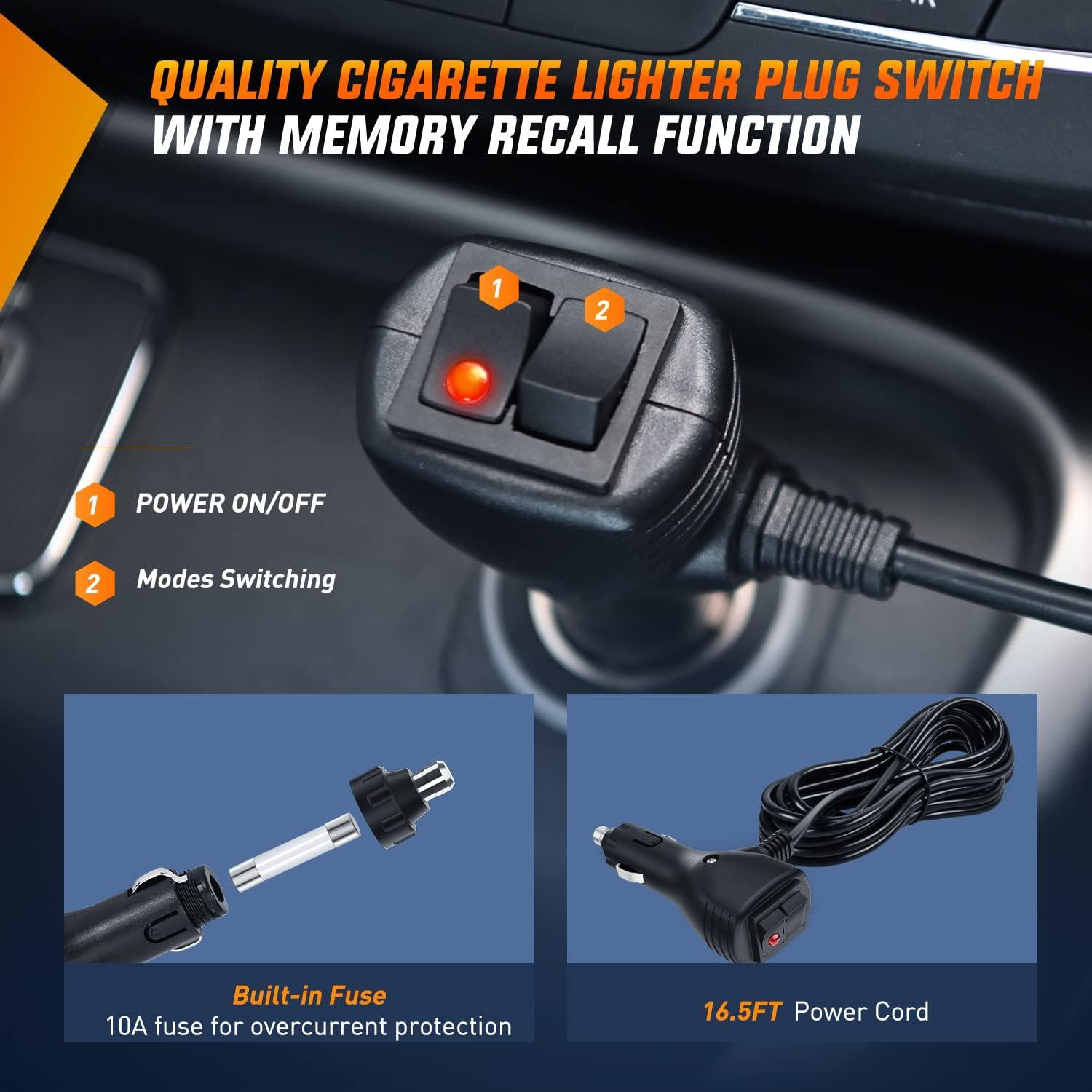 imageNilight Traffic Advisor Emergency Strobe Light Bar 35Inch 32LED 21 Flash Patterns Directional Safety Warning Lights with Cigar Lighter on Trucks Police Cars Construction VehiclesBlue Mix White