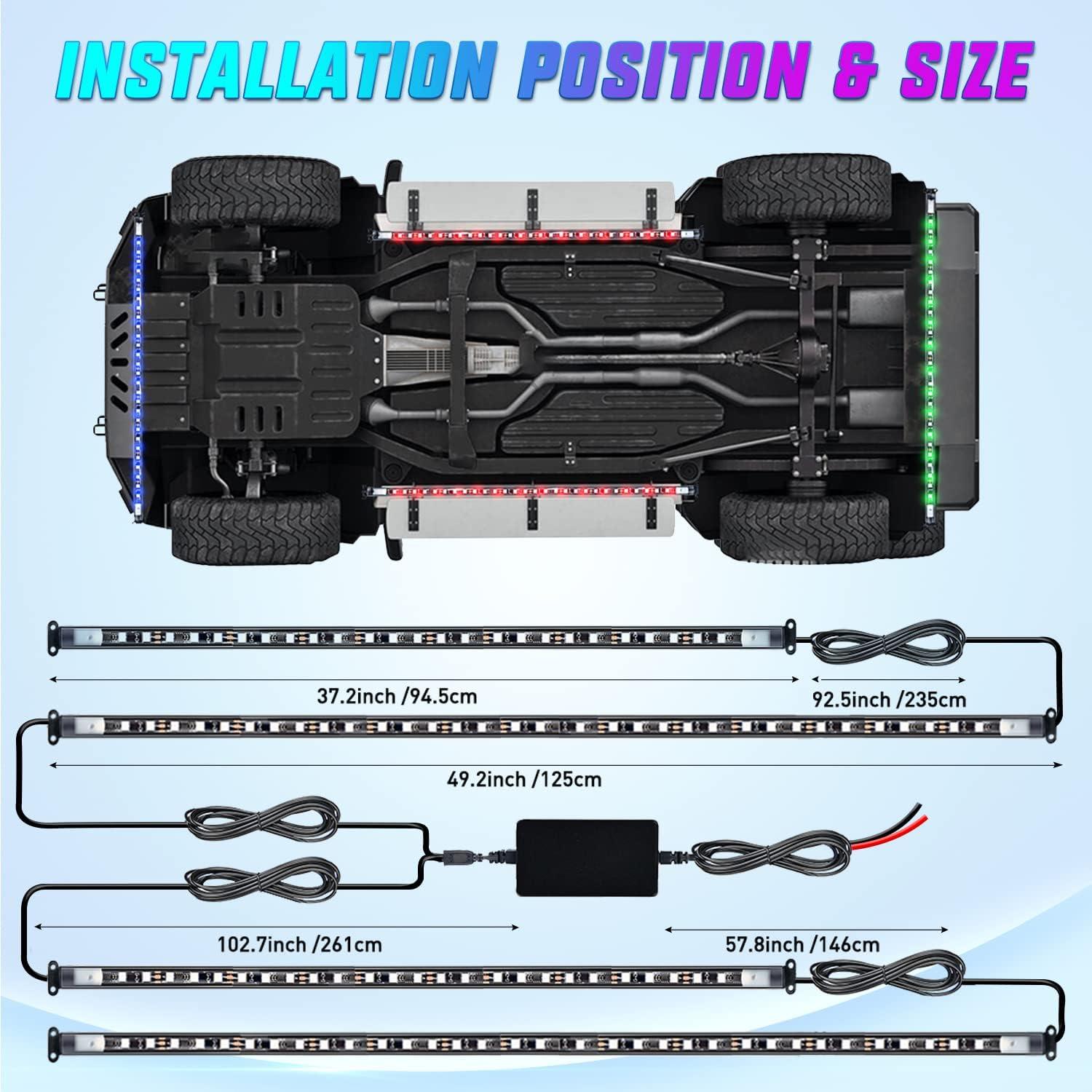 imageNilight Truck Bed Light Strip RGBIC LED Bar for Pickup Multi Dream Color DIY Music Synchronous with APP and RF Remote Control 2PCS 60 inch Cargo Lighting4Pcs Underglow Light Strip