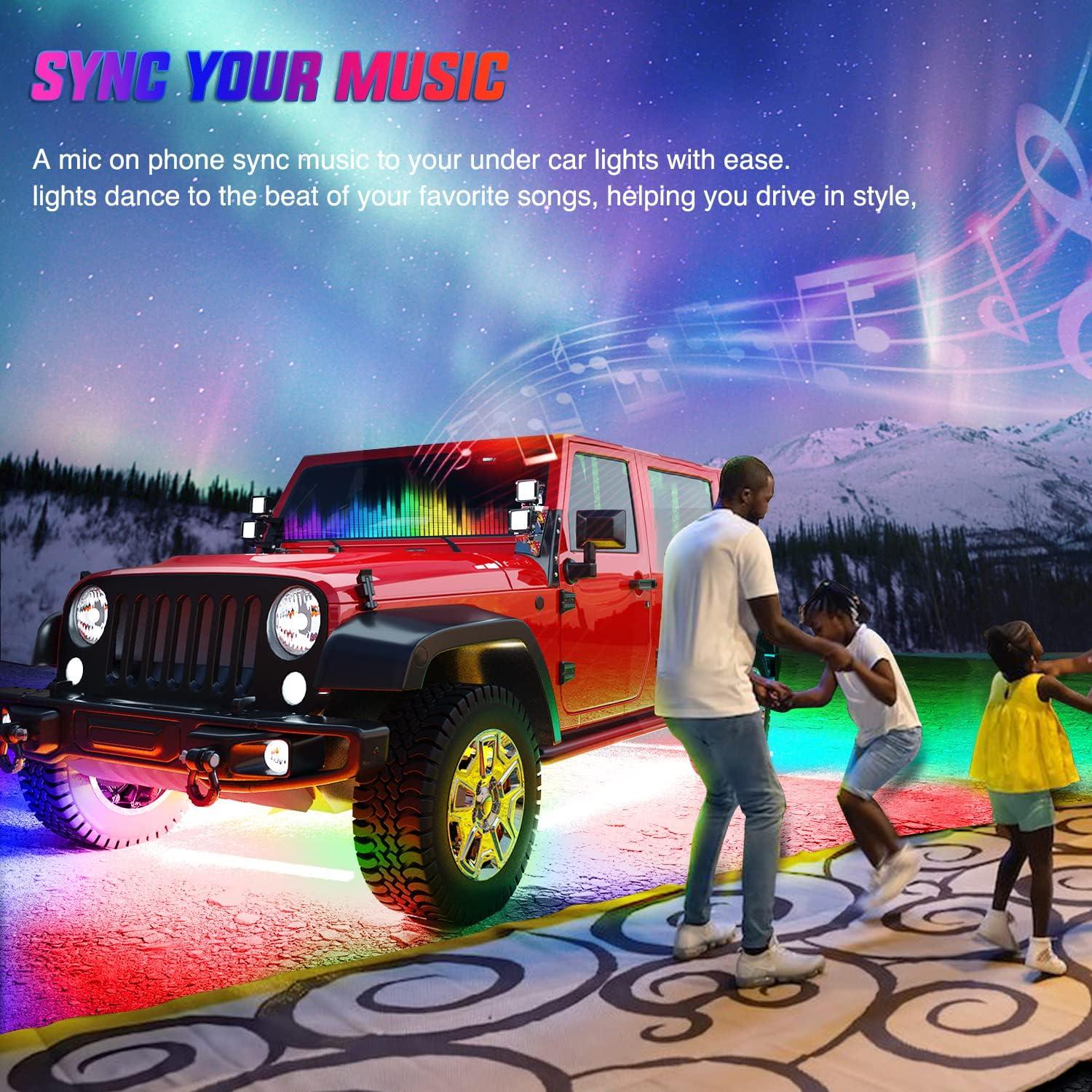 imageNilight Truck Bed Light Strip RGBIC LED Bar for Pickup Multi Dream Color DIY Music Synchronous with APP and RF Remote Control 2PCS 60 inch Cargo Lighting4Pcs Underglow Light Strip