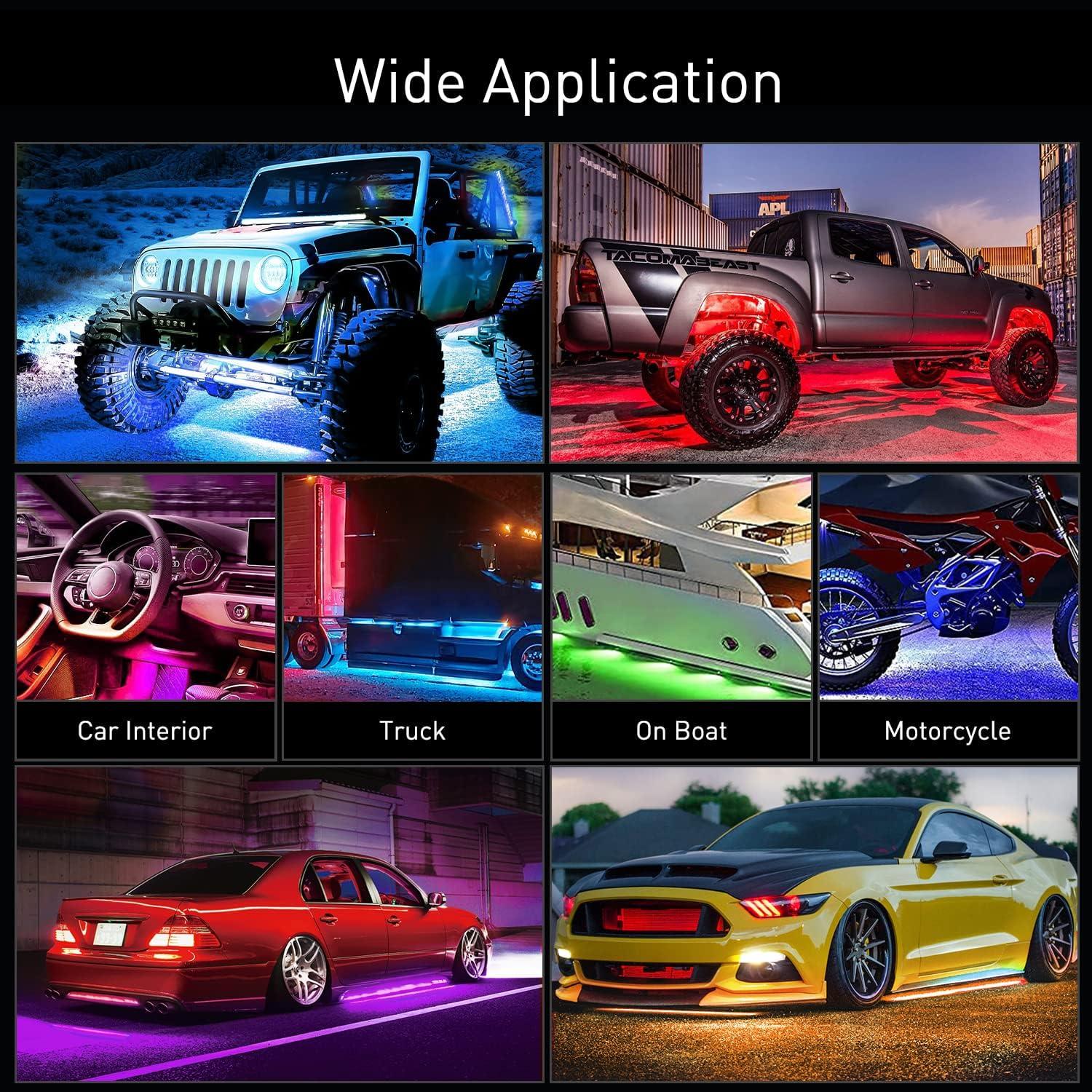 imageNilight Truck Bed Light Strip RGBIC LED Bar for Pickup Multi Dream Color DIY Music Synchronous with APP and RF Remote Control 2PCS 60 inch Cargo Lighting4Pcs Underglow Light Strip