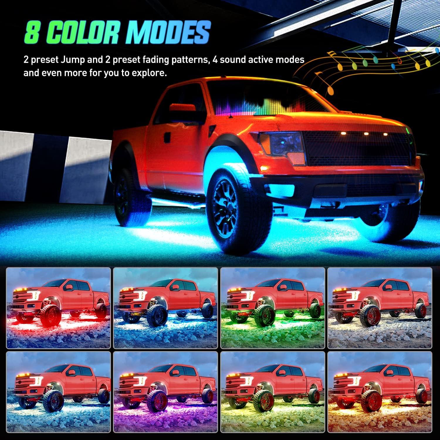 imageNilight Truck Bed Light Strip RGBIC LED Bar for Pickup Multi Dream Color DIY Music Synchronous with APP and RF Remote Control 2PCS 60 inch Cargo Lighting4Pcs Underglow Light Strip