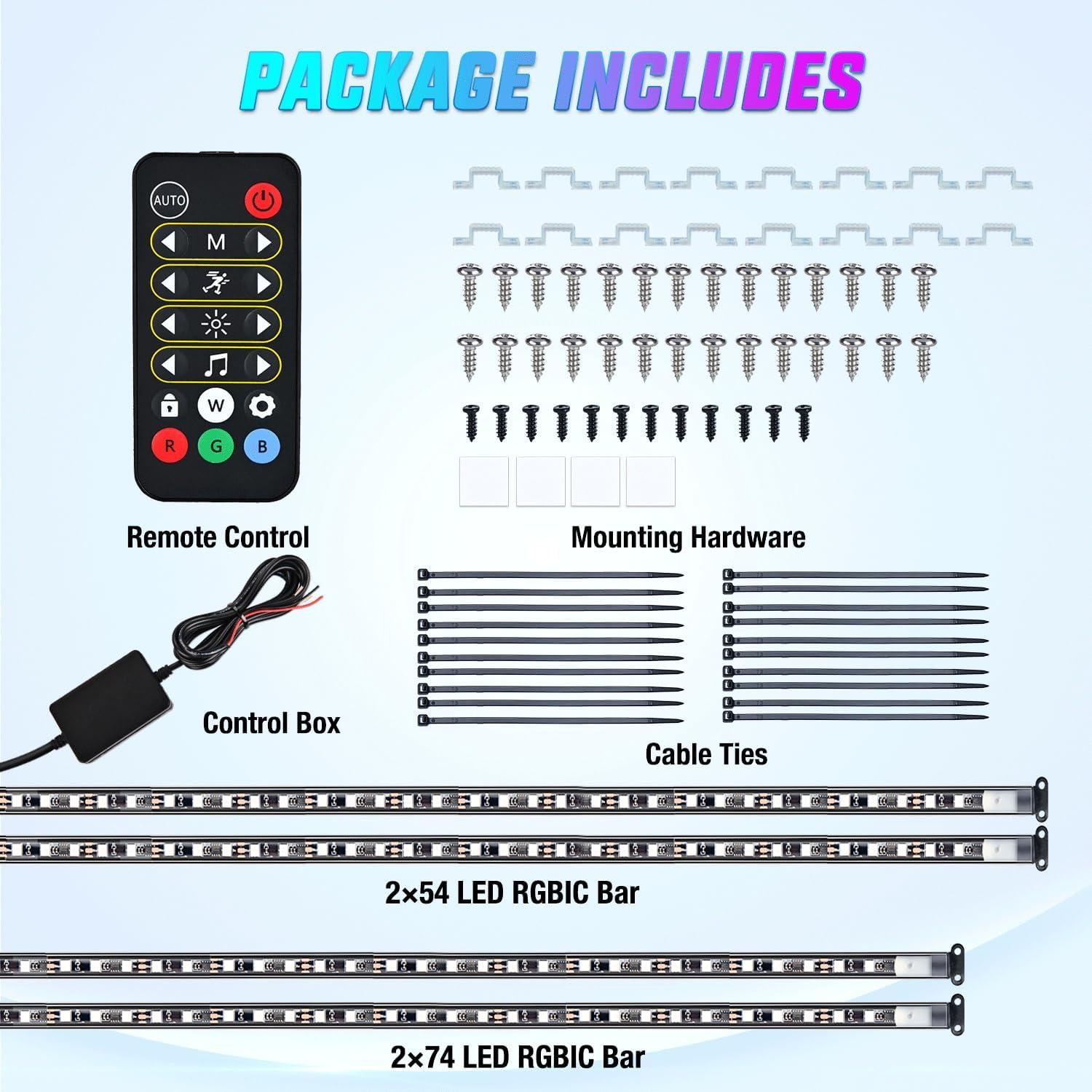 imageNilight Truck LED Running Board Lights 2 PCS 48nch Side Maker Light with White Courtesy ampamp Sequential Amber Turn Signal Lighting Strips Kit for Trucks Pickup SUVUnderglow Light 4Pcs