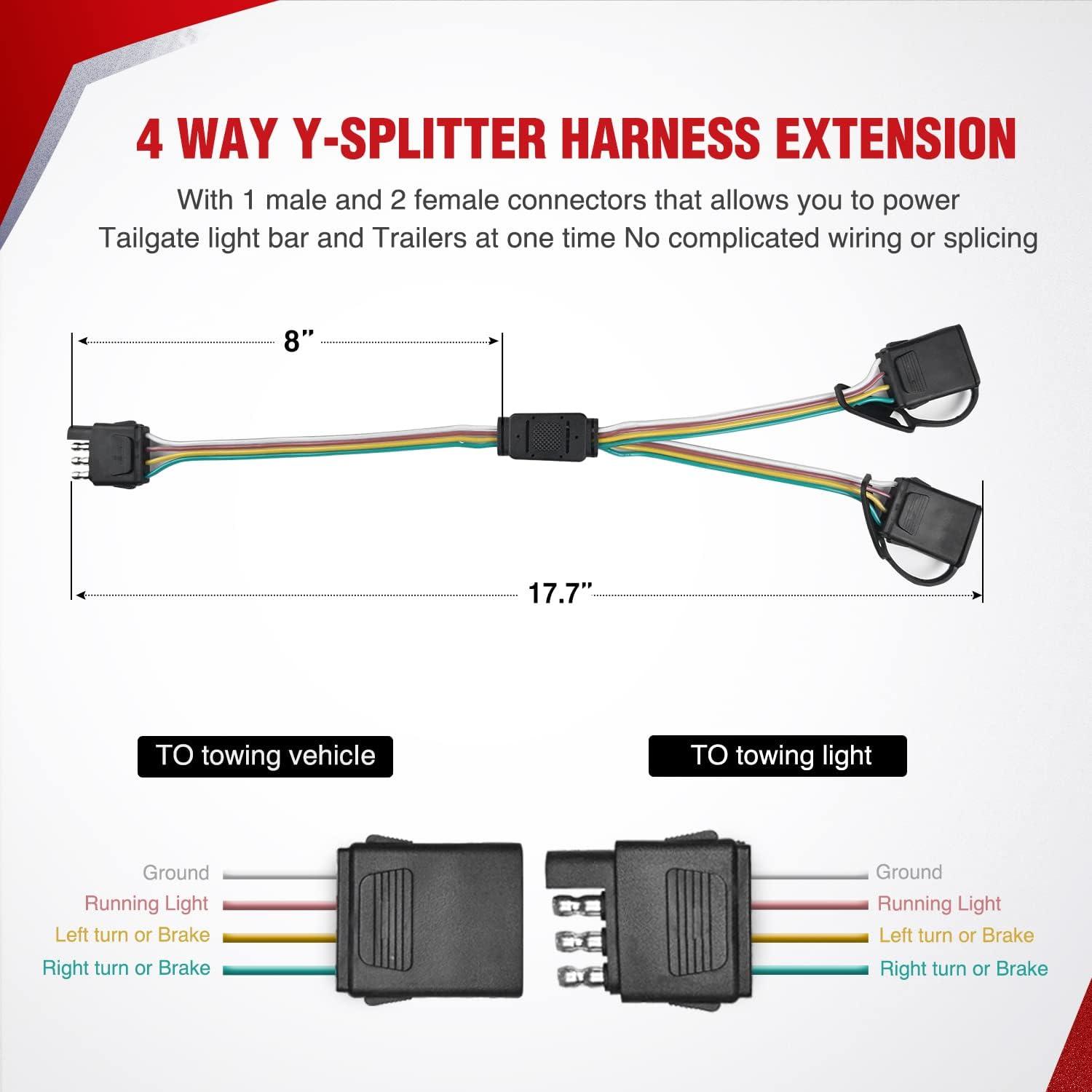 imageNilight Truck Tailgate Light Strip 48quot Aluminum Frame Triple Row 780 LED Strip with Red Running Brake Lights White Reverse Amber Sequential Turn Signals Strobe Lights2 Years Warranty60 LightBed Light StripYSplitter
