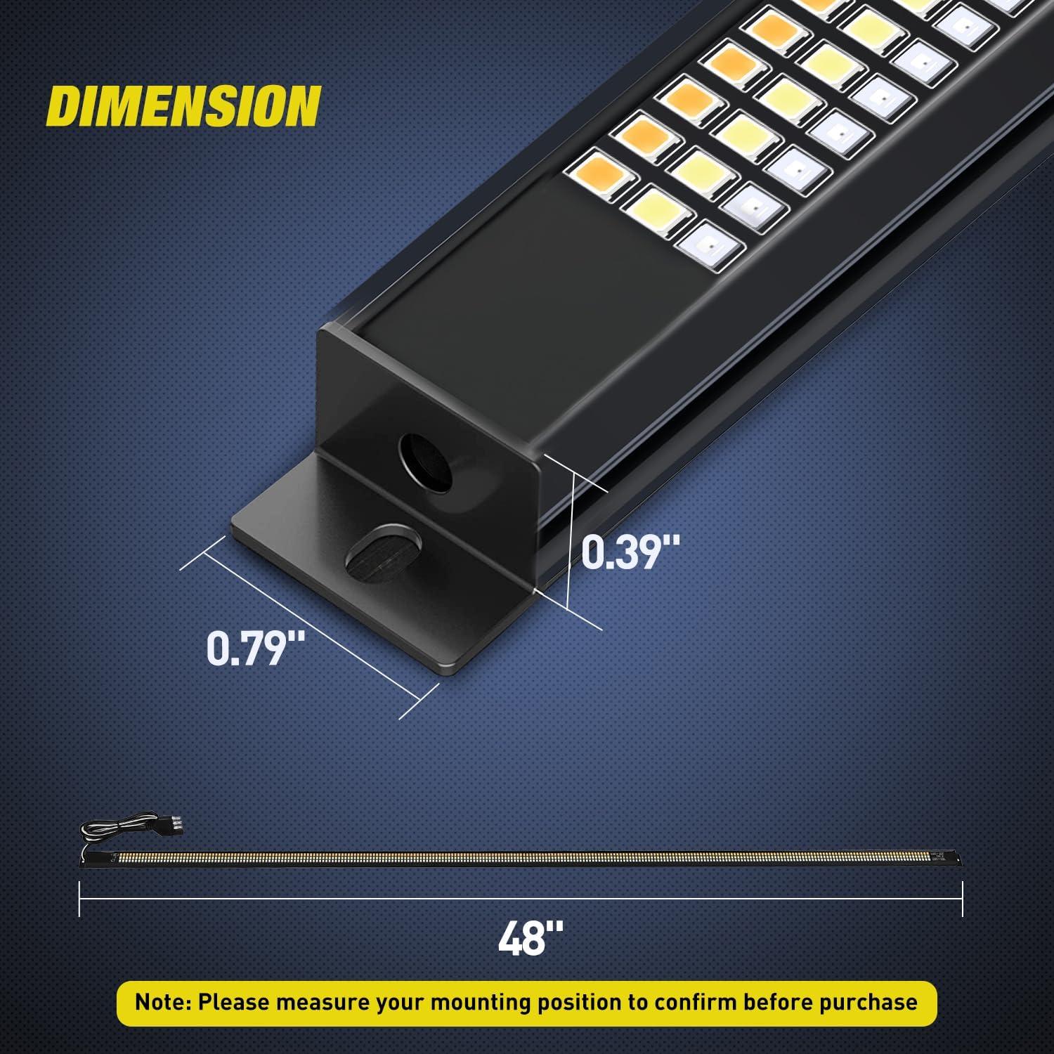 imageNilight Truck Tailgate Light Strip 48quot Aluminum Frame Triple Row 780 LED Strip with Red Running Brake Lights White Reverse Amber Sequential Turn Signals Strobe Lights2 Years Warranty48 Aluminum Frame LED Strip