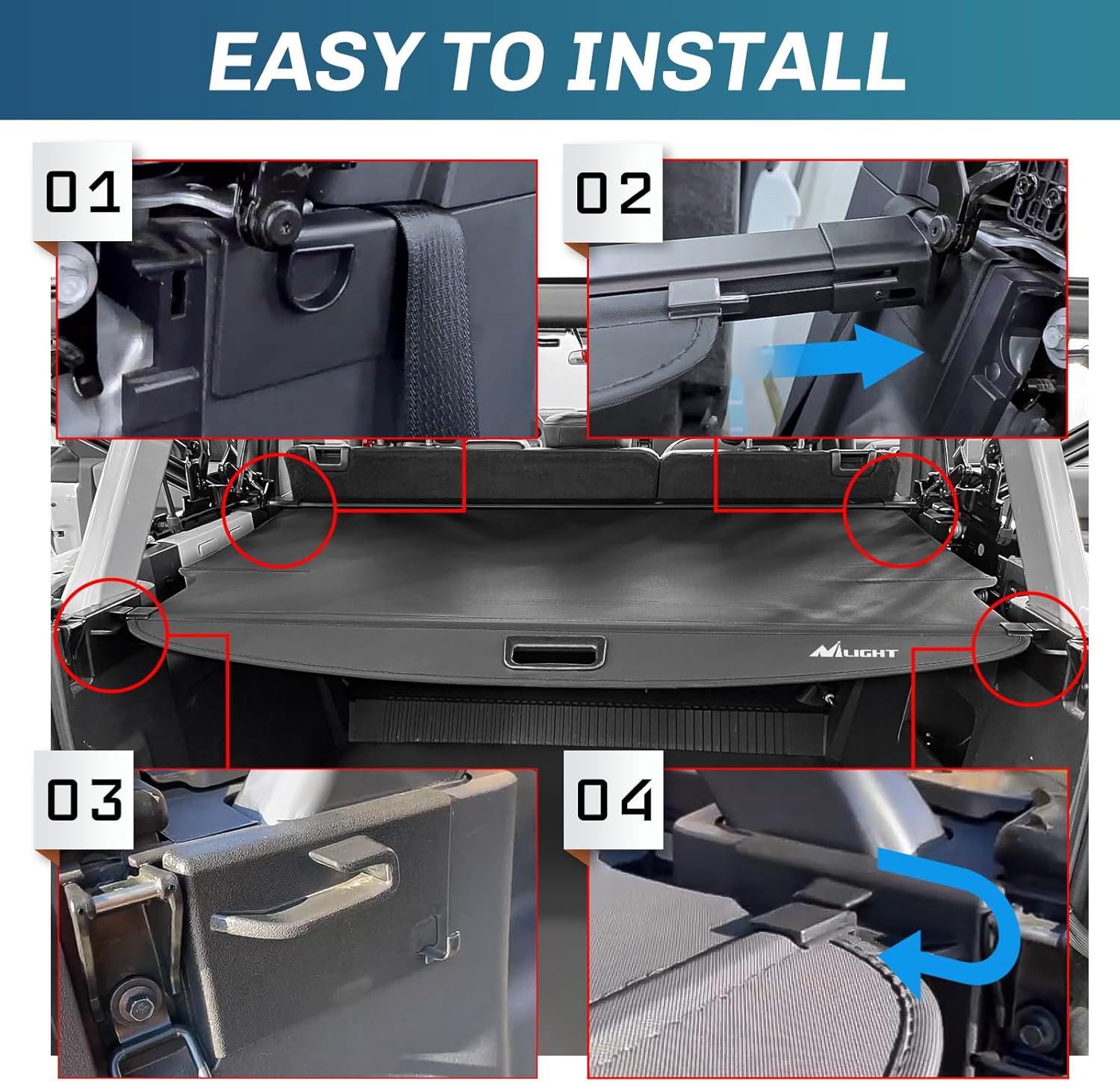 imageNilight Trunk Cargo Cover for Honda CRV Accessories 2023 2024 Retractable Trunk Cargo Cover Security Shade Cargo Cover 1Pack20212024 Ford Bronc 4Door