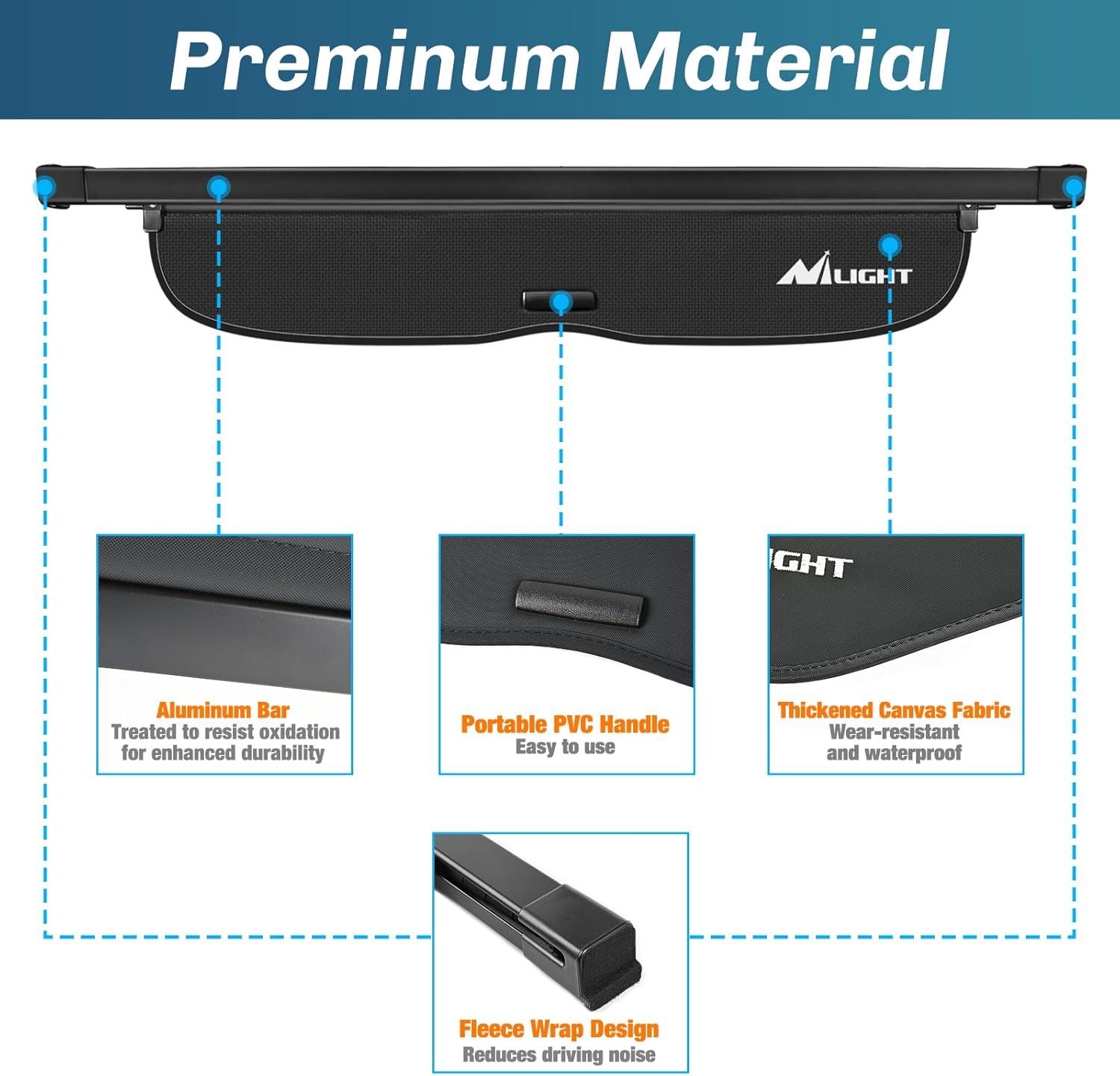 imageNilight Trunk Cargo Cover for Honda CRV Accessories 2023 2024 Retractable Trunk Cargo Cover Security Shade Cargo Cover 1Pack20232024 Honda CRV