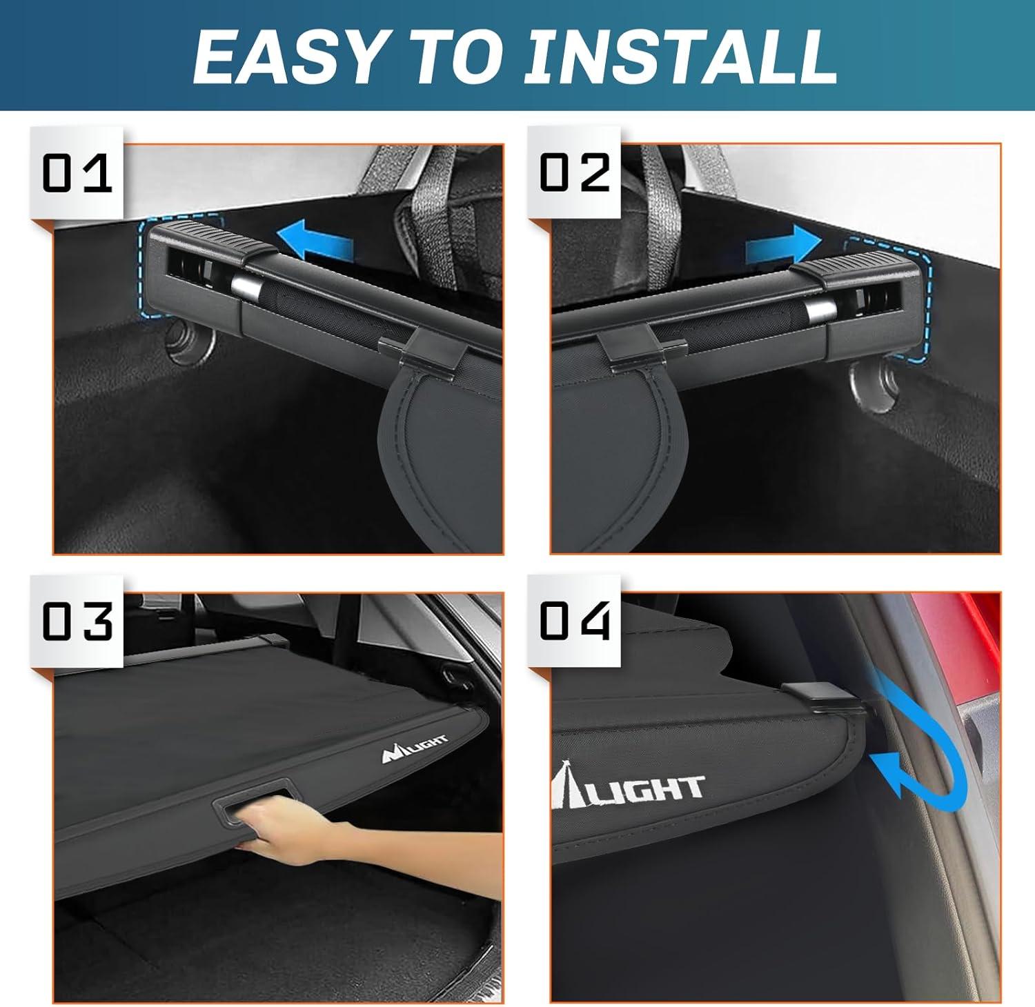 imageNilight Trunk Cargo Cover for Honda HRV 2023 2024 Retractable Security Shade Rear Cargo Cover with Trunk Storage Net