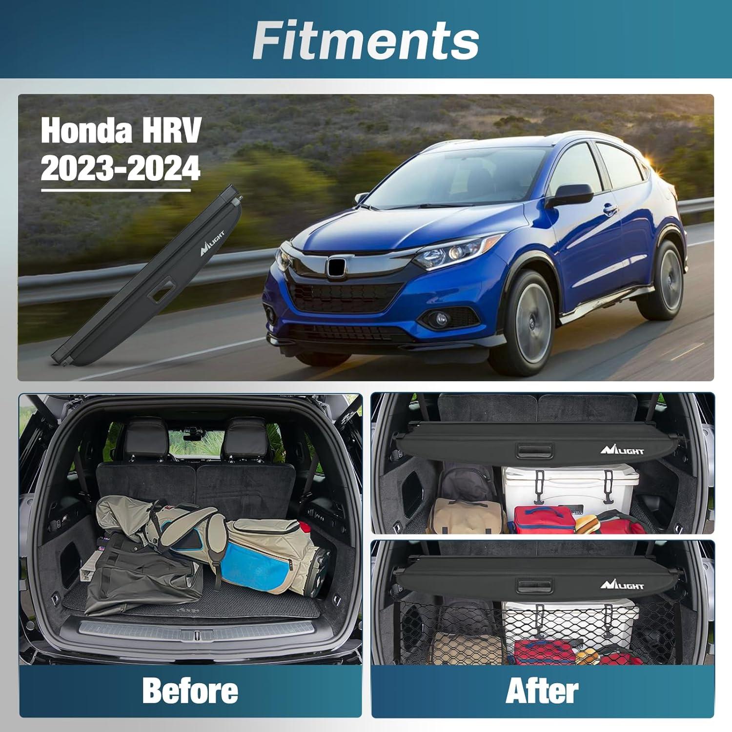 imageNilight Trunk Cargo Cover for Honda HRV 2023 2024 Retractable Security Shade Rear Cargo Cover with Trunk Storage Net