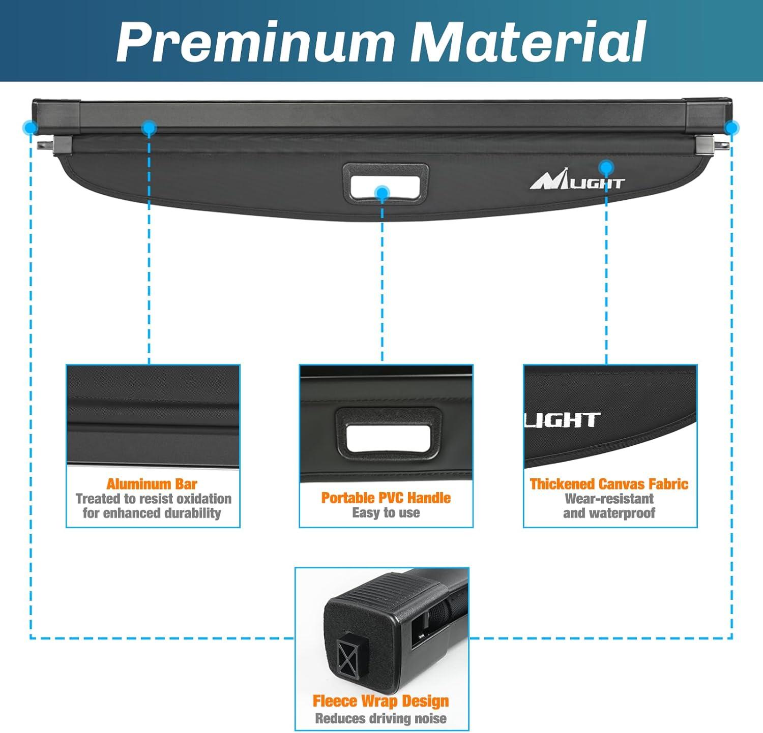 imageNilight Trunk Cargo Cover for Honda HRV 2023 2024 Retractable Security Shade Rear Cargo Cover with Trunk Storage Net