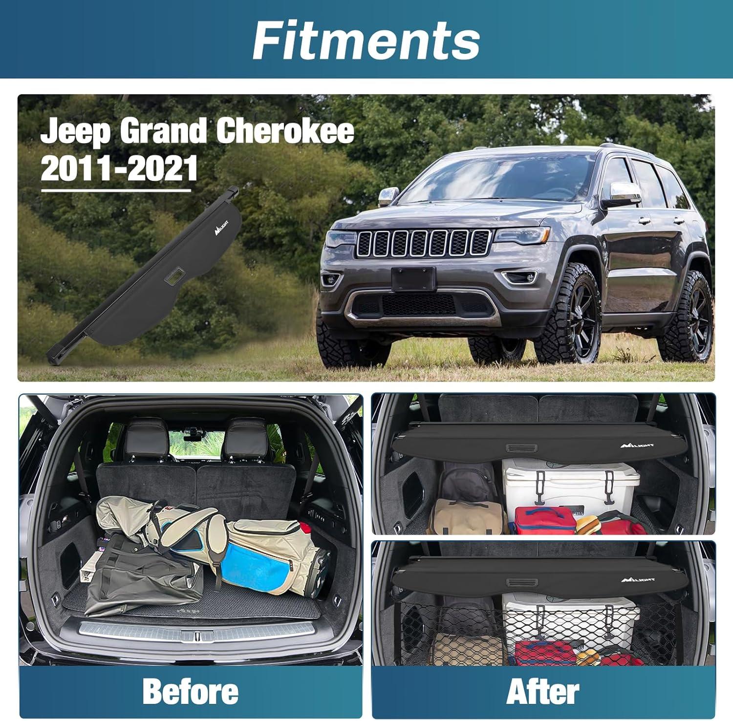 imageNilight Trunk Cargo Cover for Jeep Grand Cherokee Accessories 20112021 Retractable Security Shade Rear Cargo Cover with Trunk Storage Net 1Pack20112021 Jeep Grand Cherokee