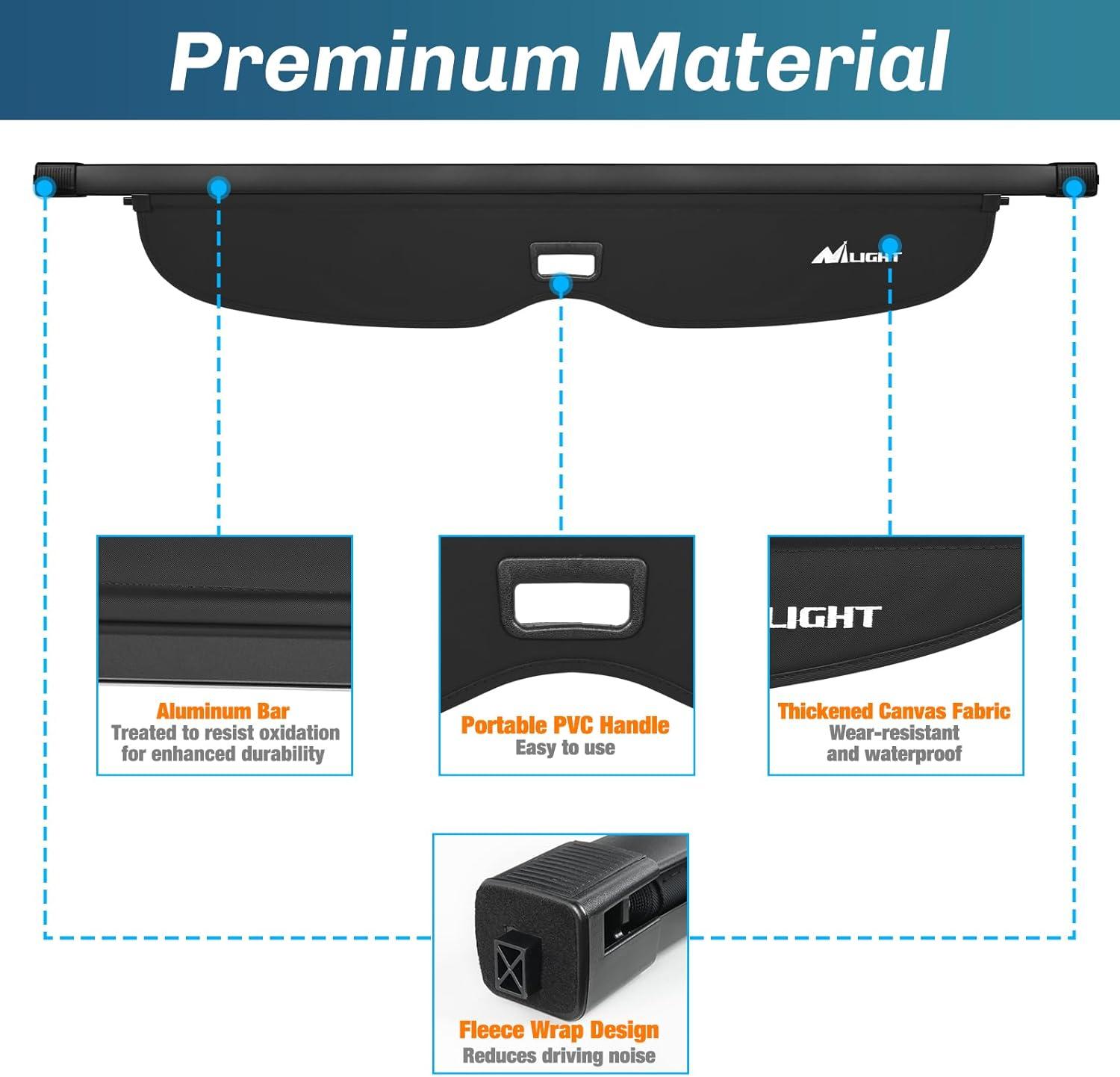 imageNilight Trunk Cargo Cover for Jeep Grand Cherokee Accessories 20112021 Retractable Security Shade Rear Cargo Cover with Trunk Storage Net 1Pack20112021 Jeep Grand Cherokee
