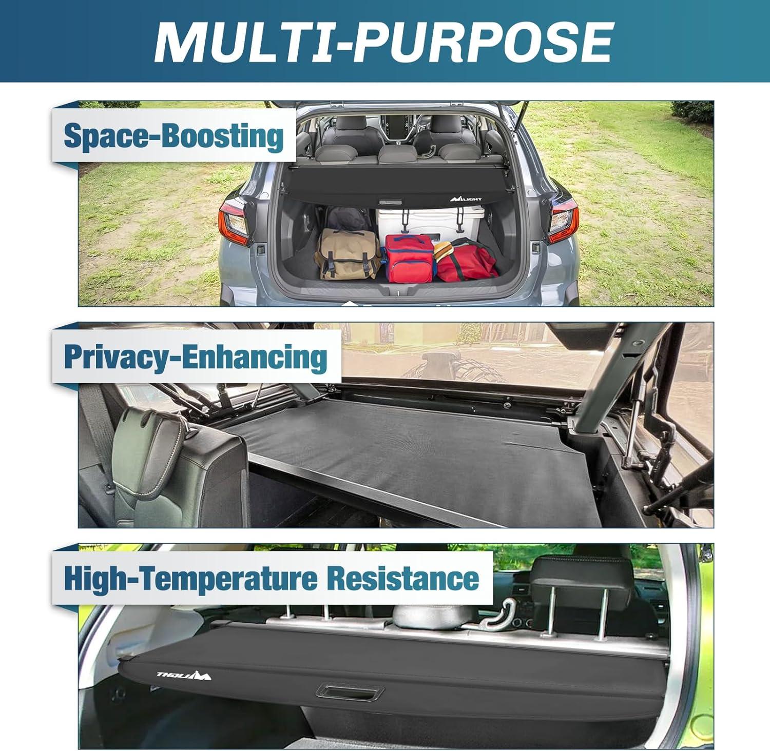 imageNilight Trunk Cargo Cover for Jeep Grand Cherokee Accessories 20112021 Retractable Security Shade Rear Cargo Cover with Trunk Storage Net 1Pack20182024 Subaru CrosstrekImpreza