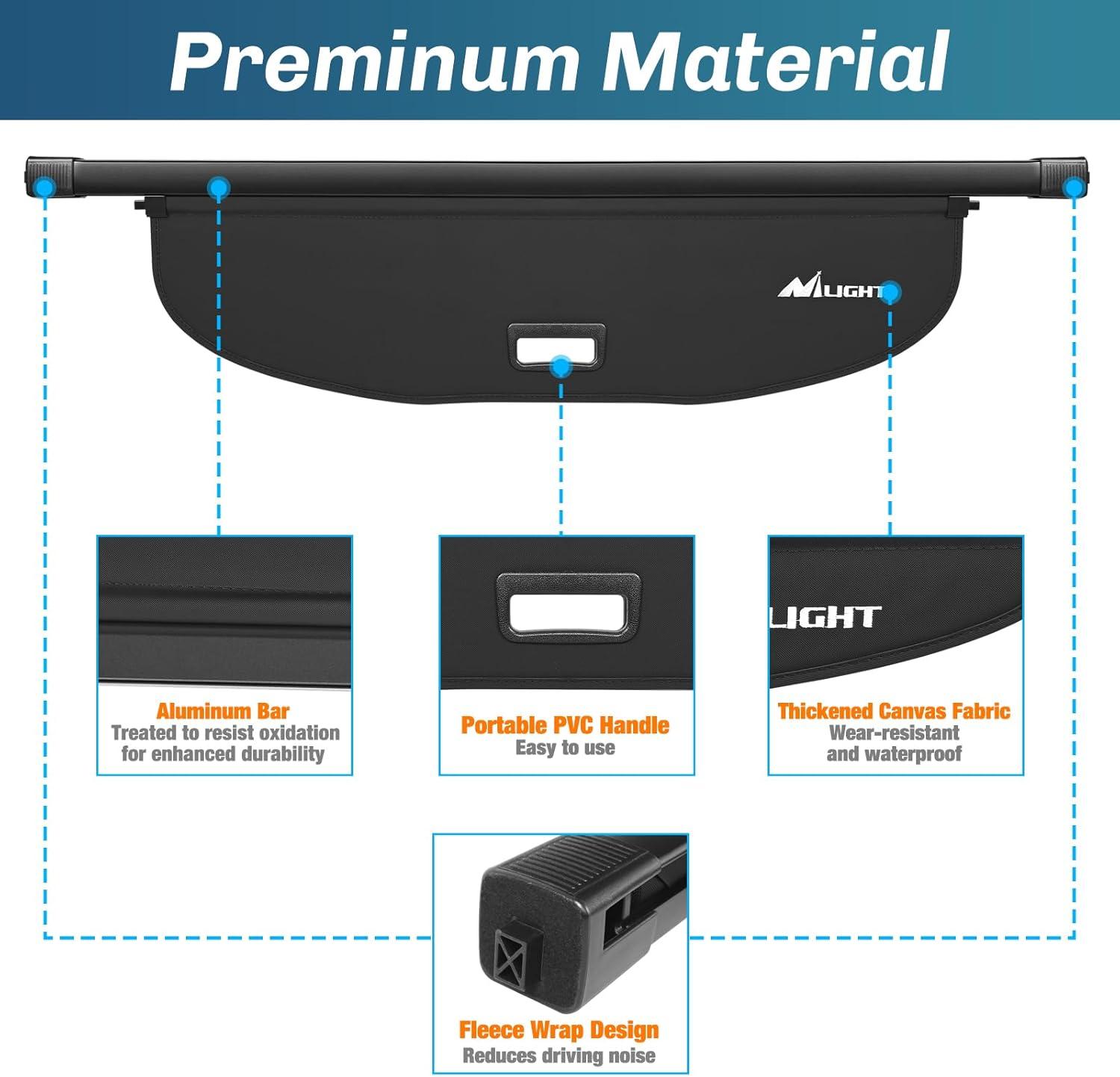 imageNilight Trunk Cargo Cover for Jeep Grand Cherokee Accessories 20112021 Retractable Security Shade Rear Cargo Cover with Trunk Storage Net 1Pack20192023 Jeep Cherokee