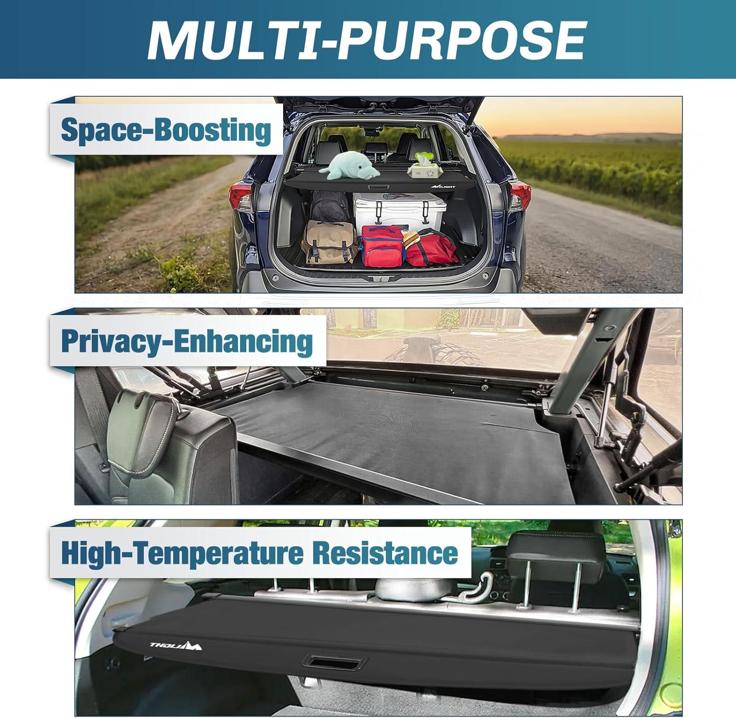 imageNilight Trunk Cargo Cover for Jeep Grand Cherokee Accessories 20112021 Retractable Security Shade Rear Cargo Cover with Trunk Storage Net 1Pack20192024 Toyota RAV4