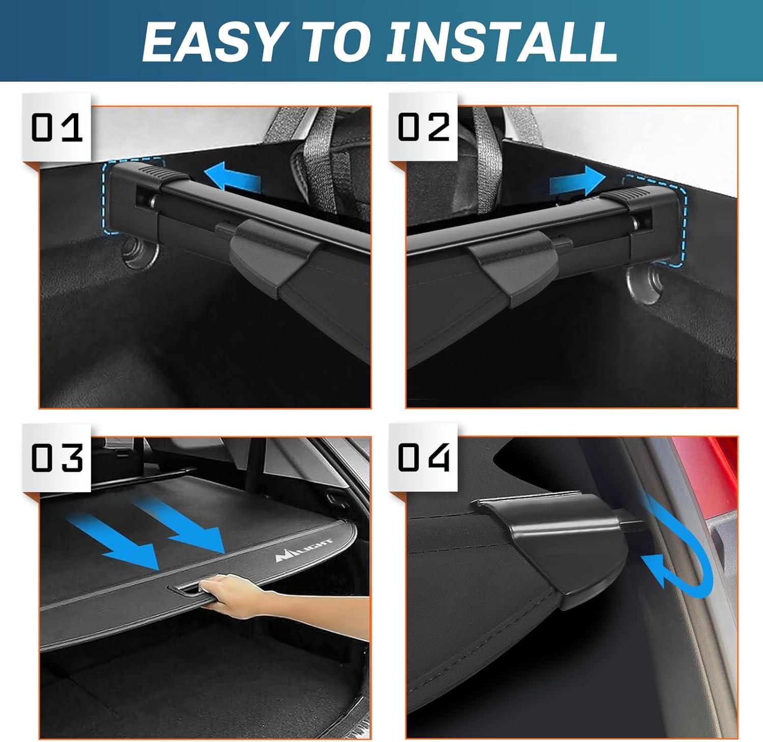 imageNilight Trunk Cargo Cover for Jeep Grand Cherokee Accessories 20112021 Retractable Security Shade Rear Cargo Cover with Trunk Storage Net 1Pack20232024 Kia Sportage