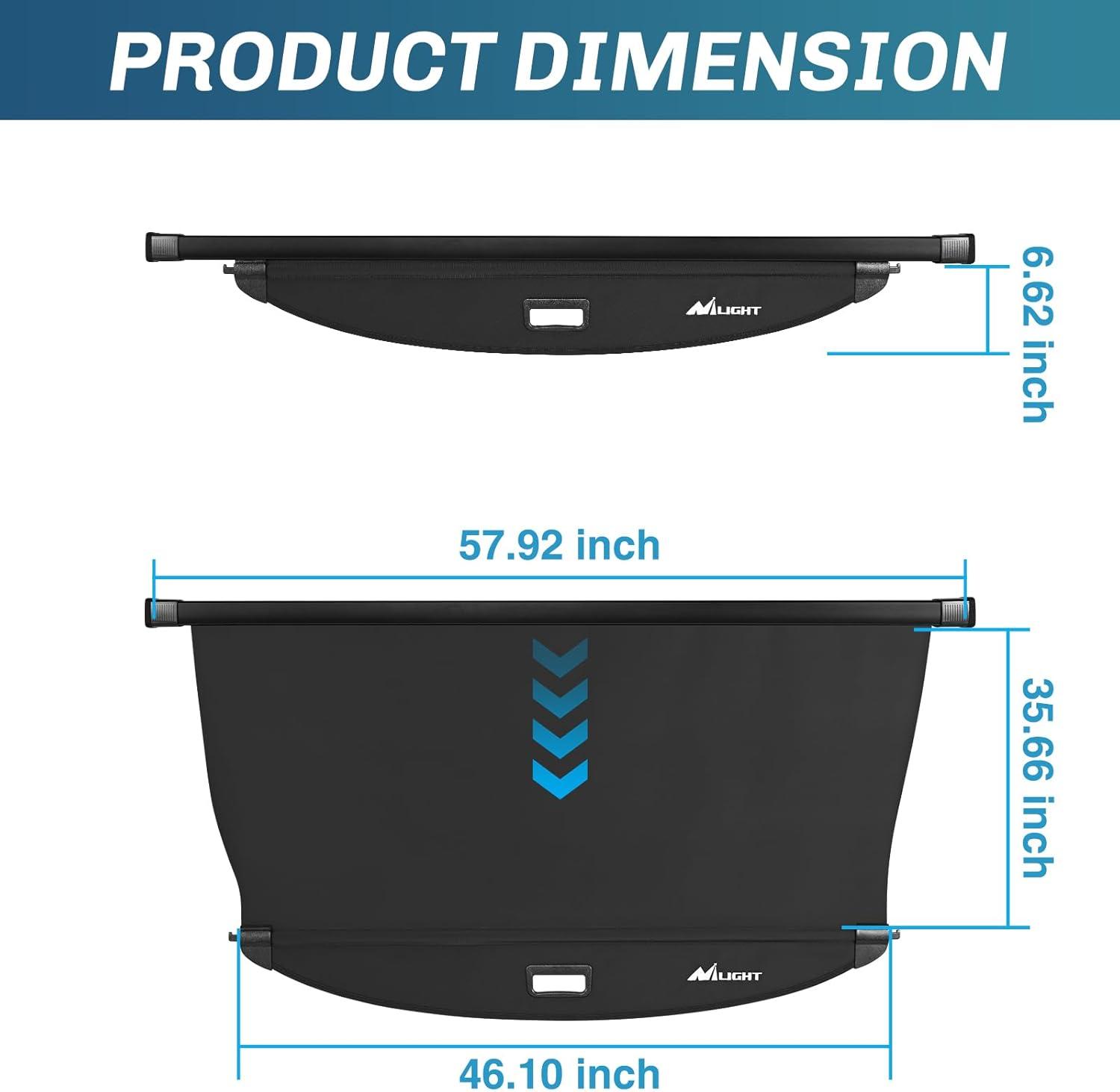 imageNilight Trunk Cargo Cover for Jeep Grand Cherokee L 3 Row 2021 2022 2023 2024 2025 Retractable Security Shade Rear Cargo Cover with Trunk Storage Net20202025 Kia Tellurid