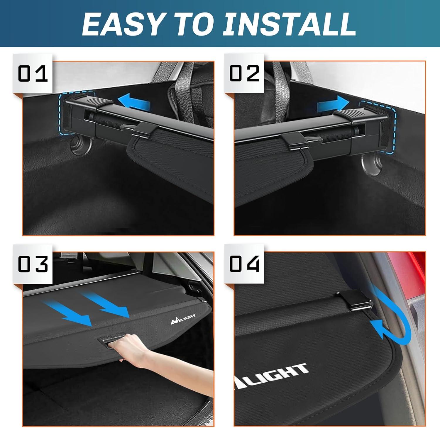 imageNilight Trunk Cargo Cover for Jeep Grand Cherokee L 3 Row 2021 2022 2023 2024 2025 Retractable Security Shade Rear Cargo Cover with Trunk Storage Net20182025 Chevy EquinoxGMC Terrain