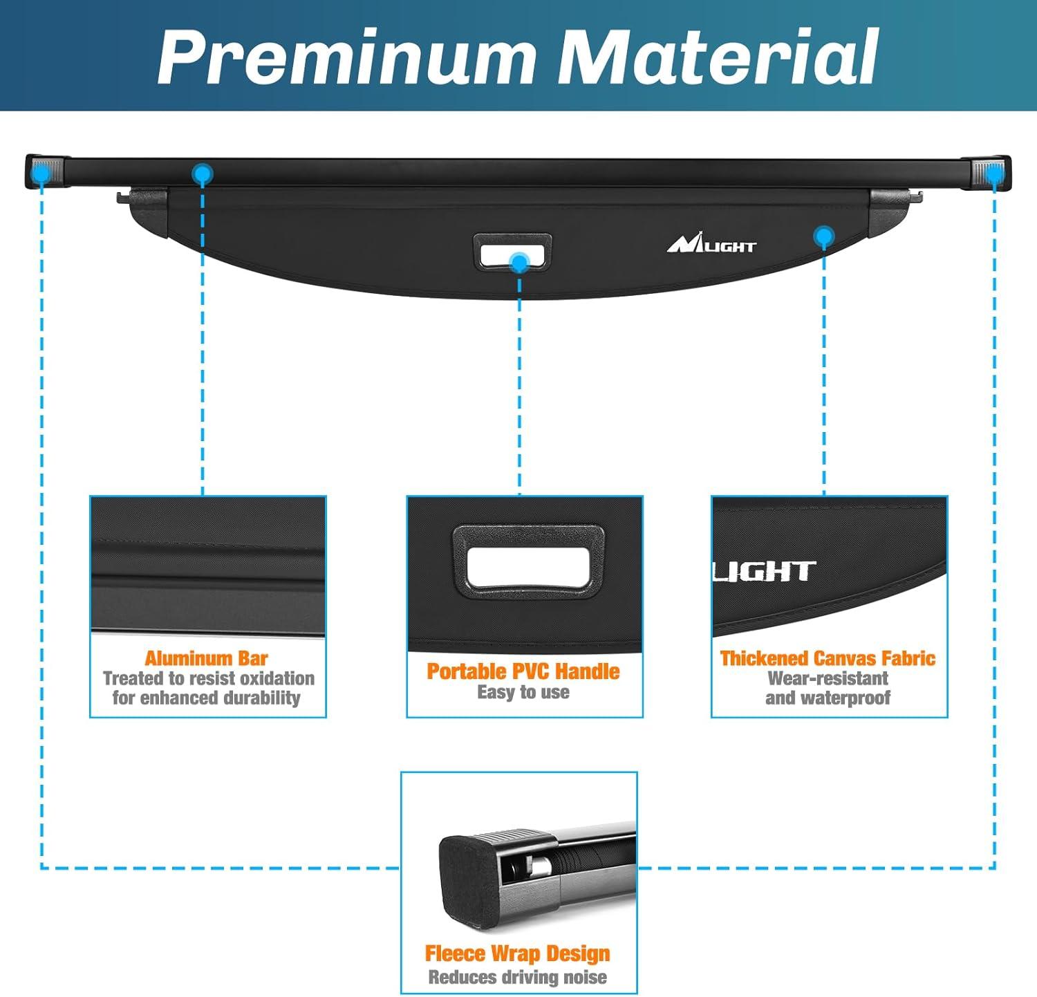 imageNilight Trunk Cargo Cover for Jeep Grand Cherokee L 3 Row 2021 2022 2023 2024 2025 Retractable Security Shade Rear Cargo Cover with Trunk Storage Net20202025 Kia Tellurid