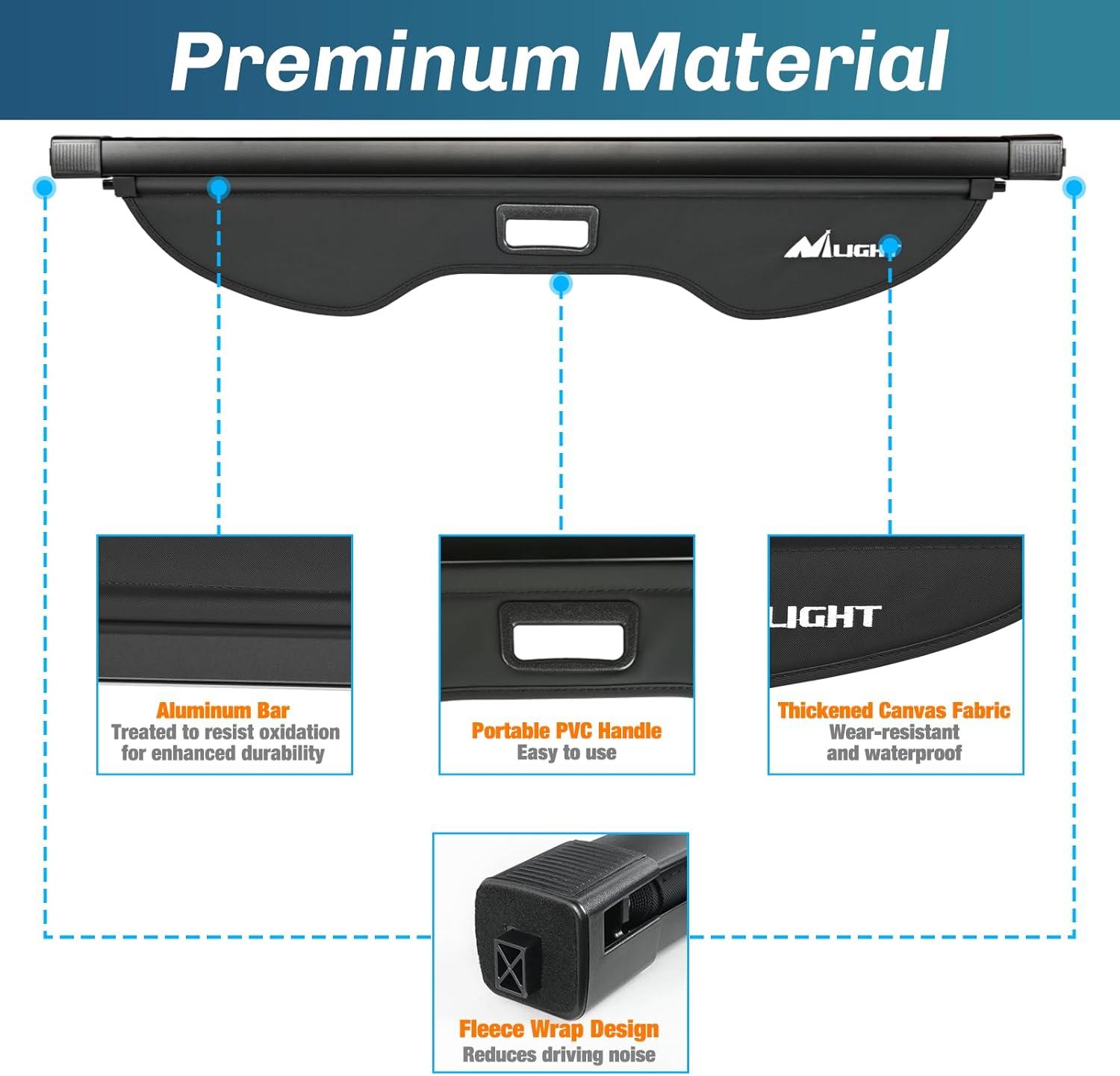 imageNilight Trunk Cargo Cover for Jeep Grand Cherokee L 3 Row 2021 2022 2023 2024 2025 Retractable Security Shade Rear Cargo Cover with Trunk Storage Net20132019 Ford Escape