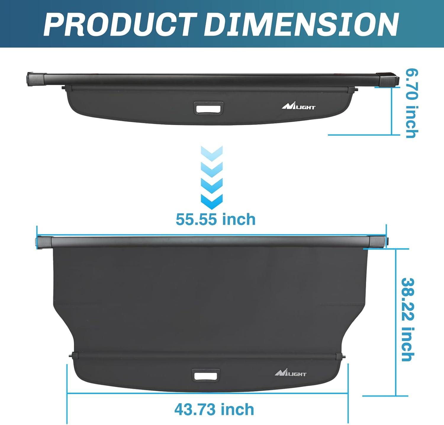 imageNilight Trunk Cargo Cover for Jeep Grand Cherokee L 3 Row 2021 2022 2023 2024 2025 Retractable Security Shade Rear Cargo Cover with Trunk Storage Net20212025 Jeep Grand Cherokee L