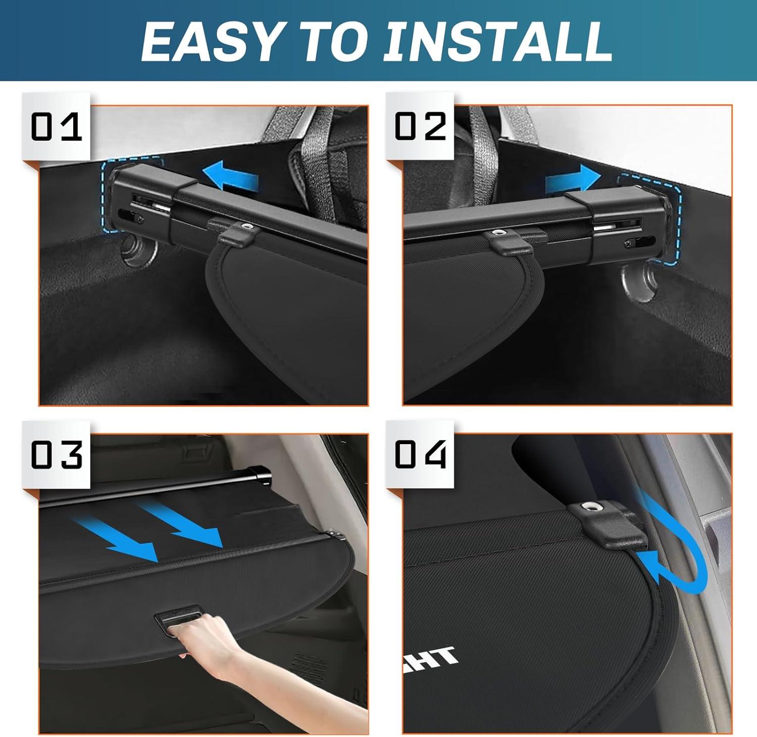 imageNilight Trunk Cargo Cover for Jeep Grand Cherokee L 3 Row 2021 2022 2023 2024 2025 Retractable Security Shade Rear Cargo Cover with Trunk Storage Net20212025 Nissan Rogue