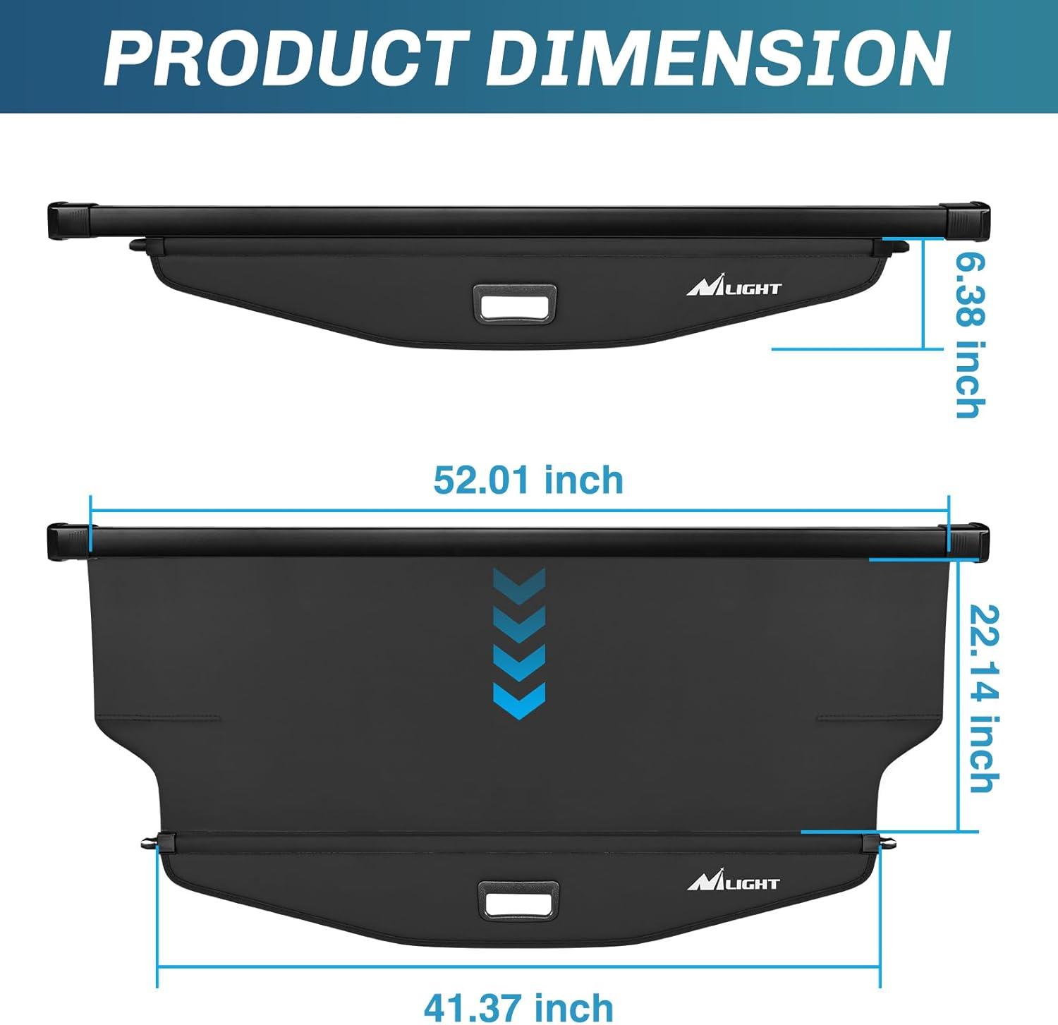 imageNilight Trunk Cargo Cover for Jeep Grand Cherokee L 3 Row 2021 2022 2023 2024 2025 Retractable Security Shade Rear Cargo Cover with Trunk Storage Net20182025 Chevy EquinoxGMC Terrain