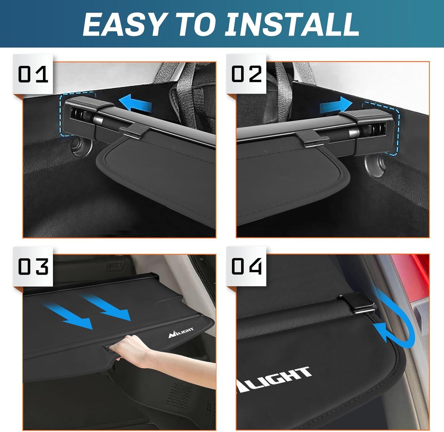 imageNilight Trunk Cargo Cover for Jeep Grand Cherokee L 3 Row 2021 2022 2023 2024 2025 Retractable Security Shade Rear Cargo Cover with Trunk Storage Net20192025 Chevrolet Blazer