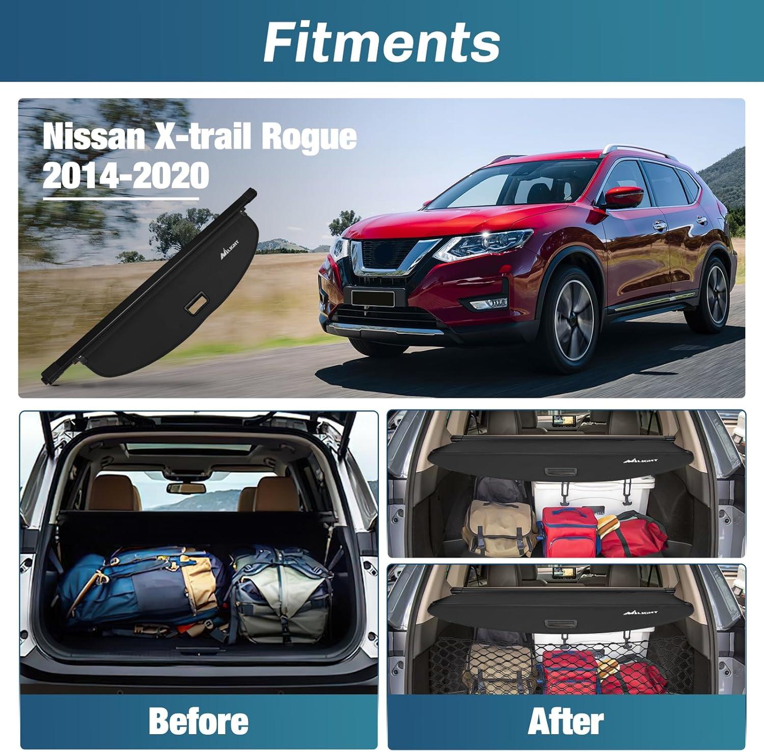 imageNilight Trunk Cargo Cover for Jeep Grand Cherokee L 3 Row 2021 2022 2023 2024 2025 Retractable Security Shade Rear Cargo Cover with Trunk Storage Net20142020 Nissan XTrail Rogue