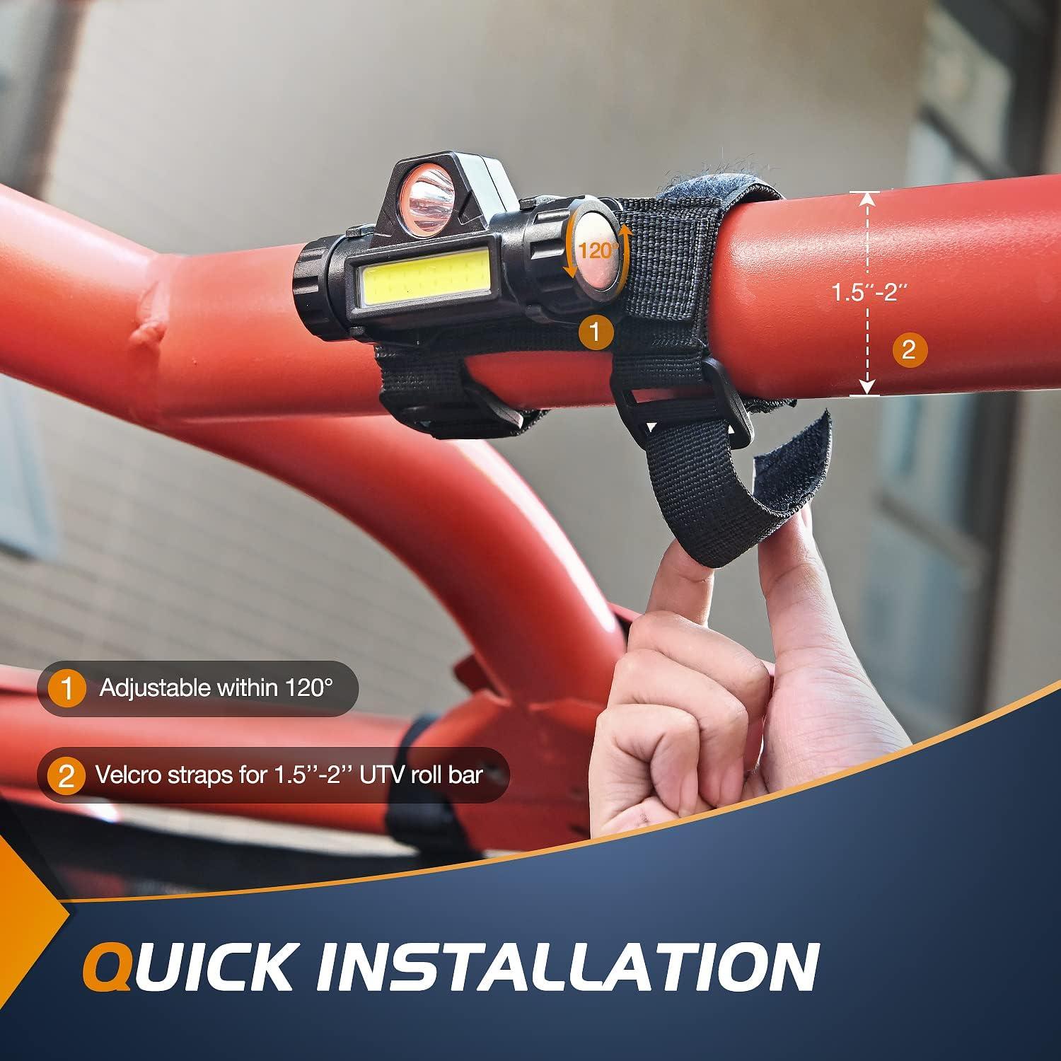 imageNilight UTV Dome Light Universal 1520 Roll Bar Mount LED Interior Spot Flood Combo Beam LED Lights for UTVs ATVs CanAm Polaris RZR Dune Buggy Golf Cart OffRoad Vehicle Boat2PCS UTV Dome Light