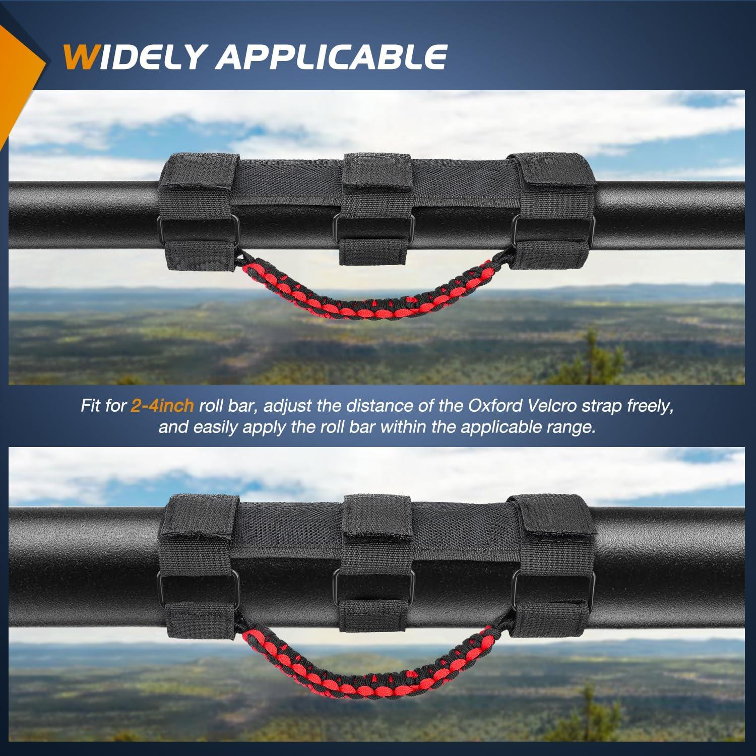 imageNilight UTV Dome Light Universal 1520 Roll Bar Mount LED Interior Spot Flood Combo Beam LED Lights for UTVs ATVs CanAm Polaris RZR Dune Buggy Golf Cart OffRoad Vehicle Boat2PCS Jeep Black Red Grab Handle