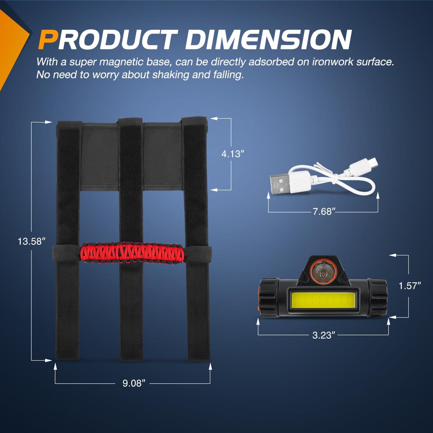 imageNilight UTV Dome Light Universal 1520 Roll Bar Mount LED Interior Spot Flood Combo Beam LED Lights for UTVs ATVs CanAm Polaris RZR Dune Buggy Golf Cart OffRoad Vehicle Boat2PCS UTV Dome Light wGrab Handle
