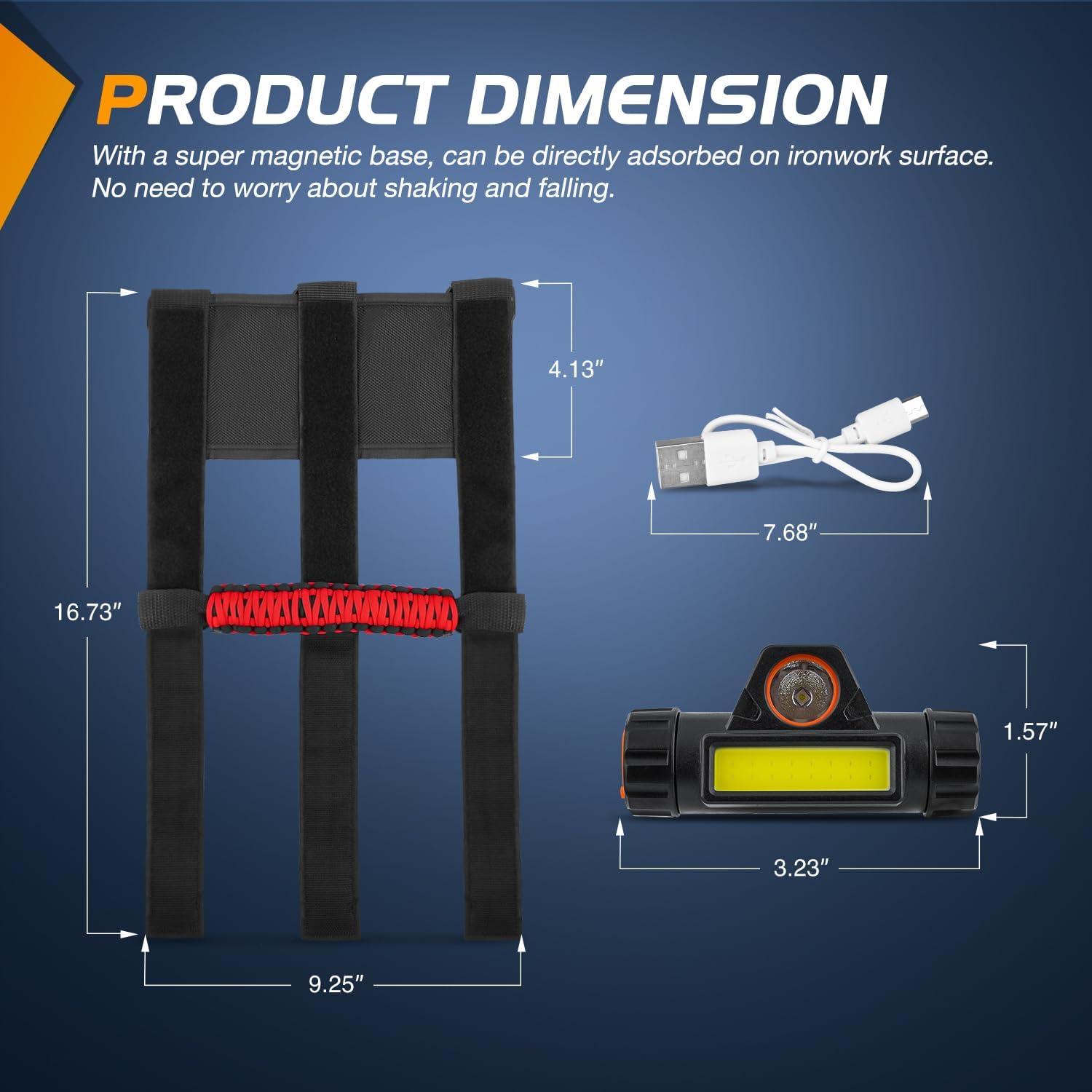 imageNilight UTV Dome Light Universal 1520 Roll Bar Mount LED Interior Spot Flood Combo Beam LED Lights for UTVs ATVs CanAm Polaris RZR Dune Buggy Golf Cart OffRoad Vehicle Boat2PCS Jeep Dome Light wGrab Handle
