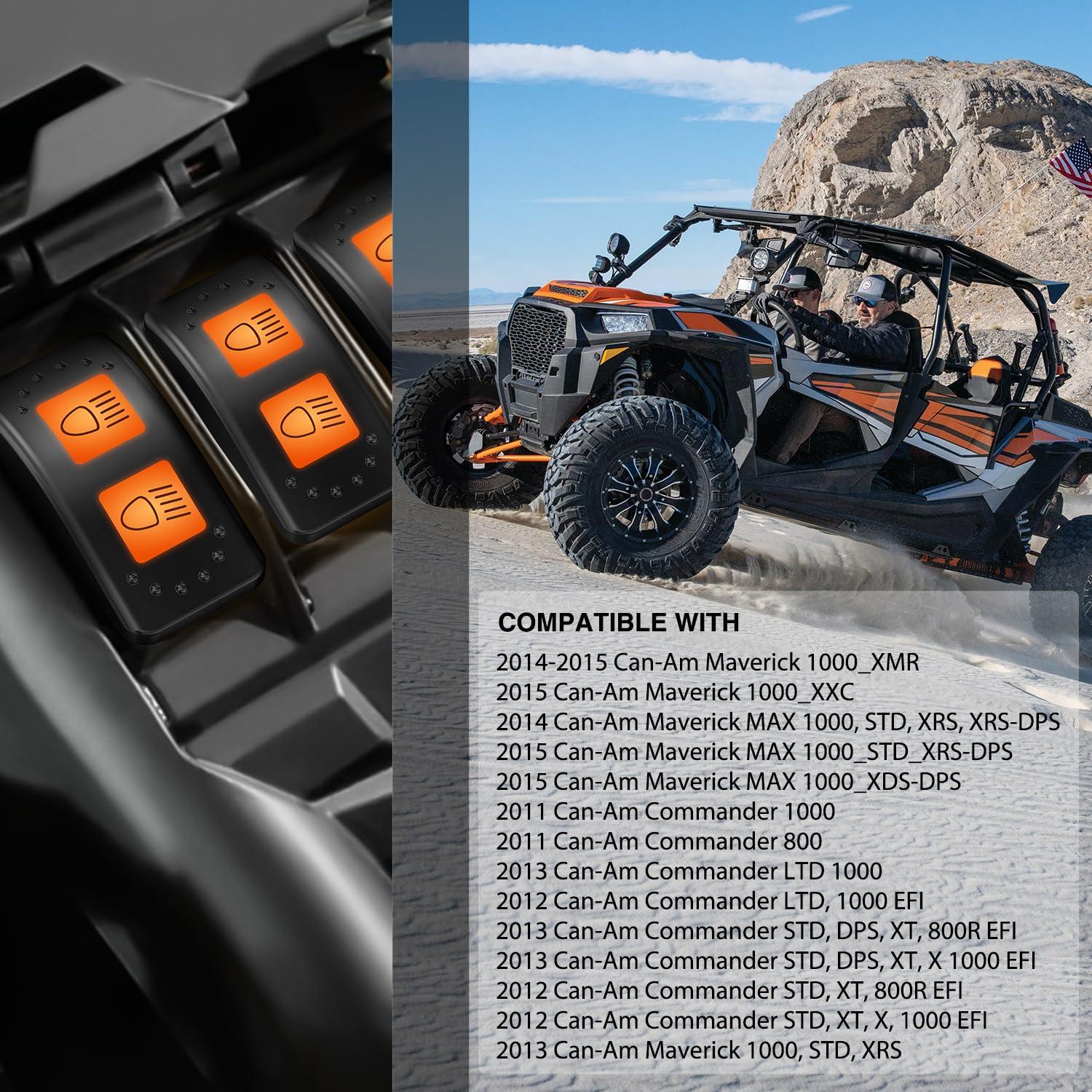 imageNilight UTV Driving Lights Rocker Switch On Off 5 PIN SPST LED Light Bar Switches with Orange Backlit 12V 24V Toggle with Jumper Wires Set for ATVs UTVs Cars Trucks RVsHigh Low Beam 6PIN