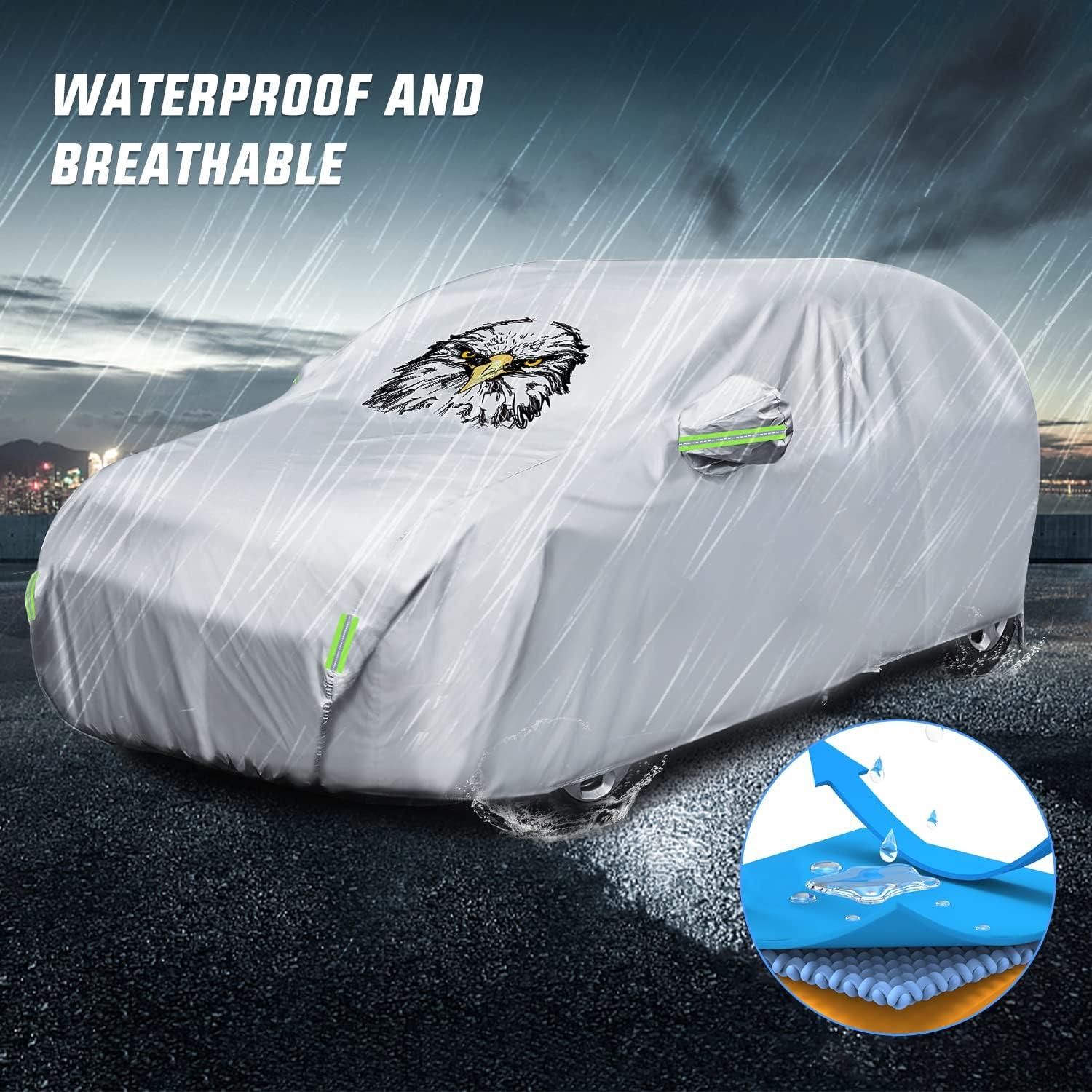 imageNilight Waterproof Car Cover All Weather Snowproof UV Protection Windproof Outdoor Full car Cover Oxford Material Door Shape Zipper Design Universal Fit for Sedan Length 186 to 193 inchFit SUV Jeep 183 to 190 inch