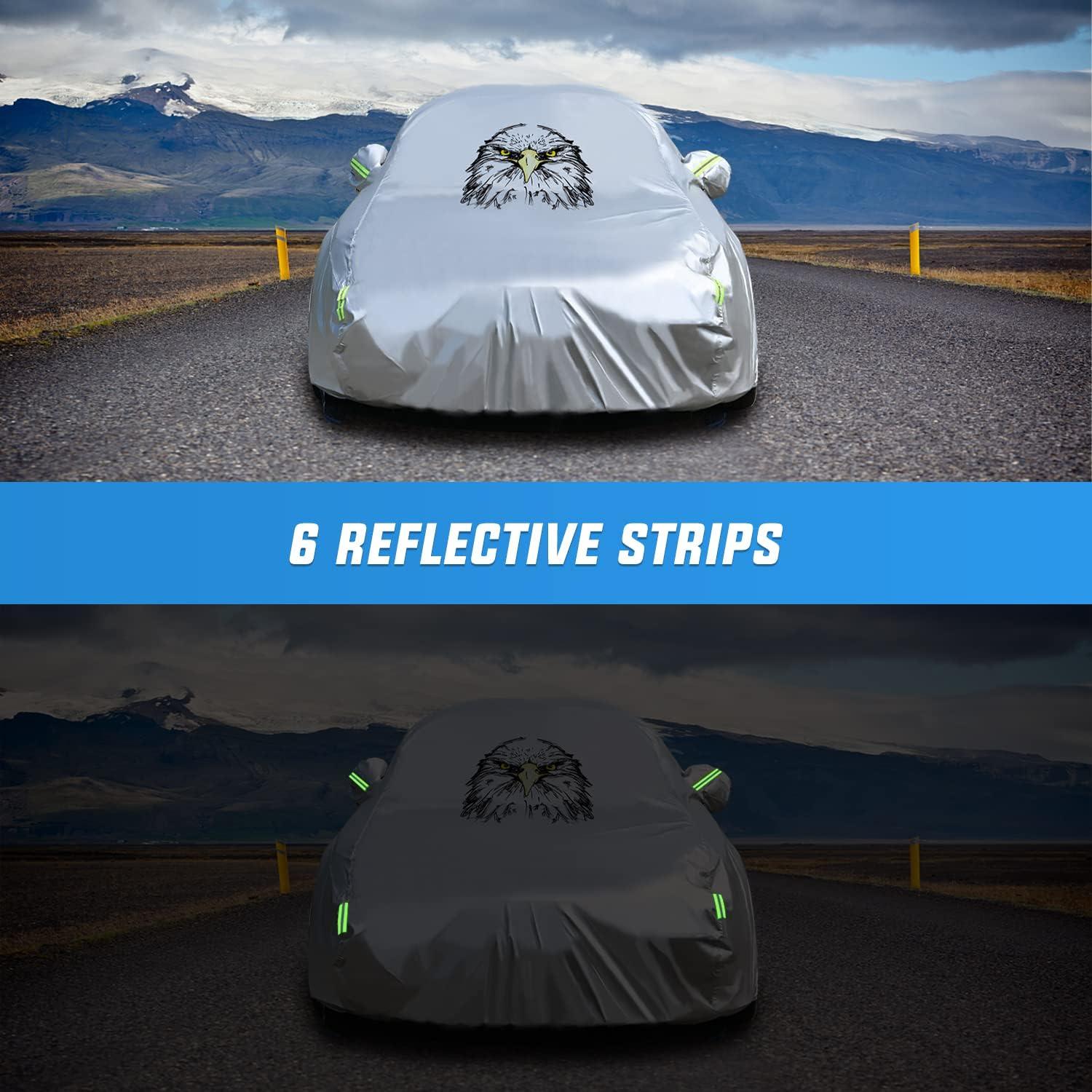 imageNilight Waterproof Car Cover All Weather Snowproof UV Protection Windproof Outdoor Full car Cover Oxford Material Door Shape Zipper Design Universal Fit for Sedan Length 186 to 193 inchFit Sedan 186 to 193 inch