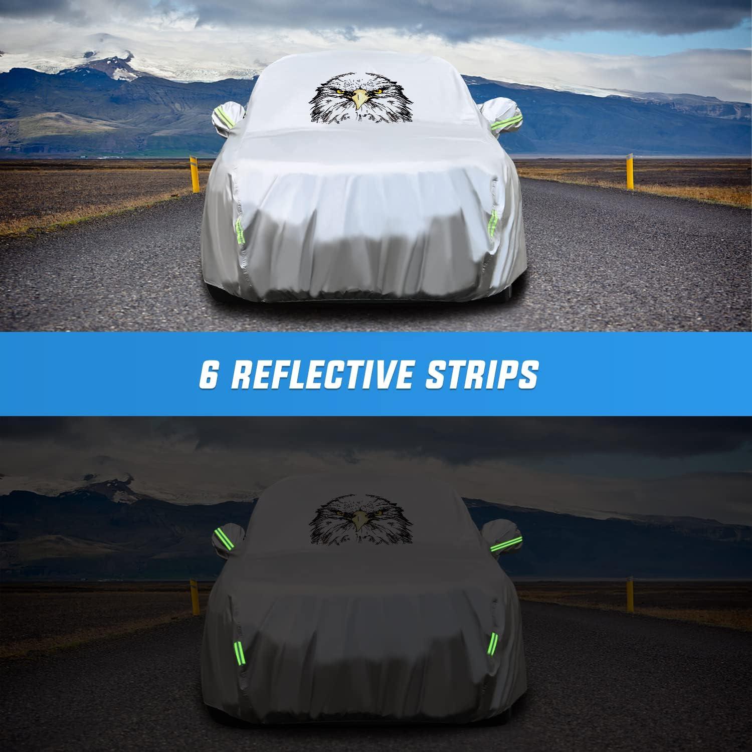 imageNilight Waterproof Car Cover All Weather Snowproof UV Protection Windproof Outdoor Full car Cover Oxford Material Door Shape Zipper Design Universal Fit for Sedan Length 186 to 193 inchFit SUV Jeep 183 to 190 inch