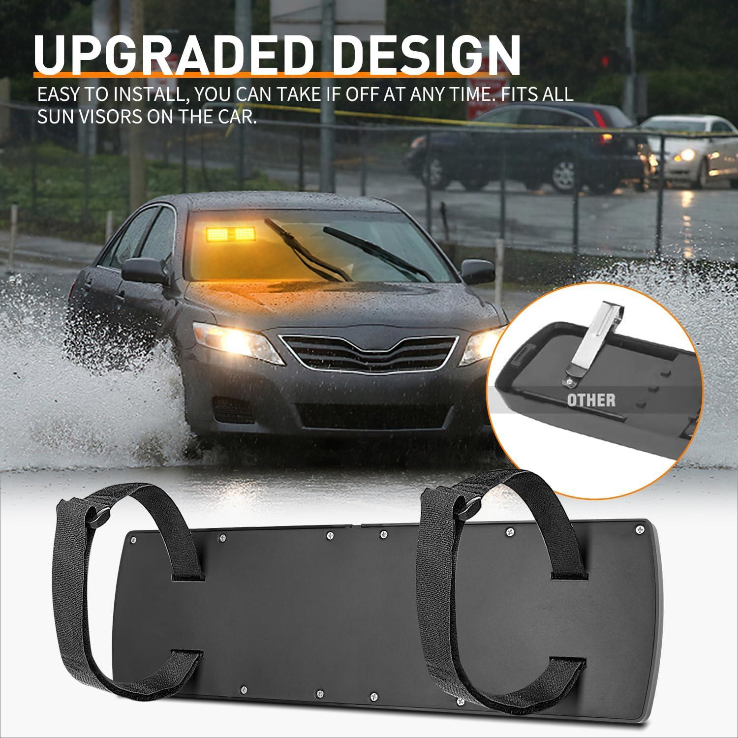 imageNilight White 48LED Visor Strobe Lights Interior Windshield Emergency Warning Light Super Bright for Police Enforcement Firefighters Vehicle TrucksAmber