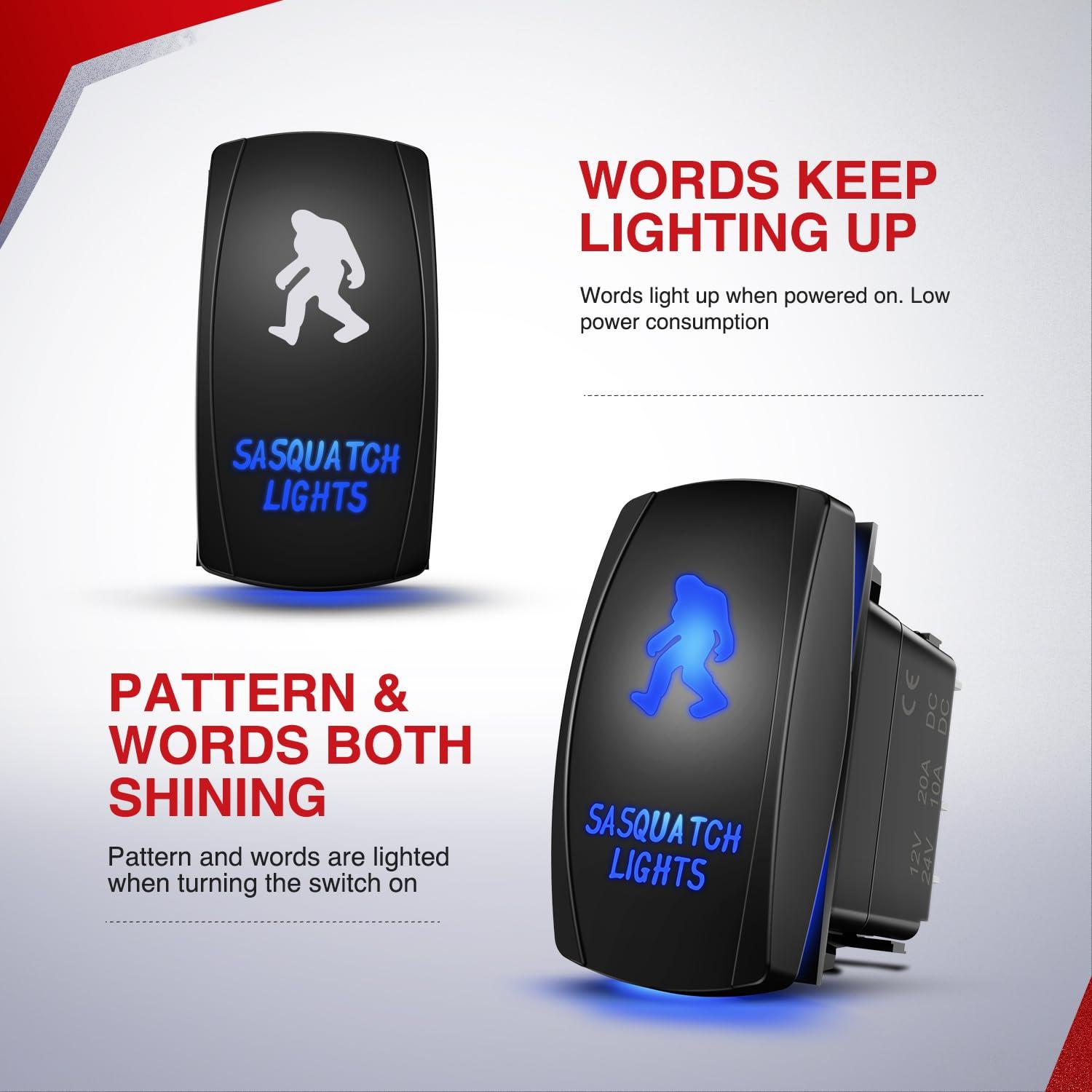 imageNilight Wiring Harness Kit Nylon 16 AWG 2 Leads Sasquatch Lights 12V 5Pin Rocker Switch Laser On Off Power Relay Blade Fuse for LED Off Road Light Bar on Cars Jeep Boat TrucksSASQUATCH LIGHTS Switch Wiring w Nylon Wire Loom