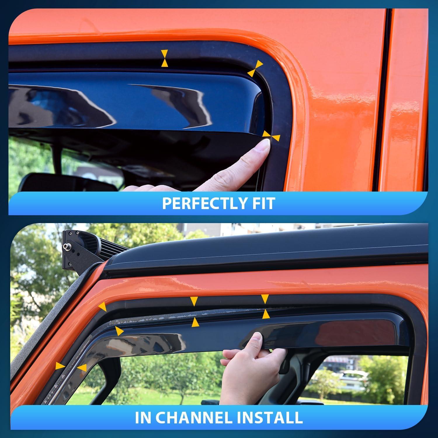 imageNilight in Channel Rain Guards for Jeep Grand Cherokee 2011 2012 2013 2014 2015 2016 2017 2018 2019 2020 Vent Window Visors4pcsRAM 1500 20192024 Crew Cab