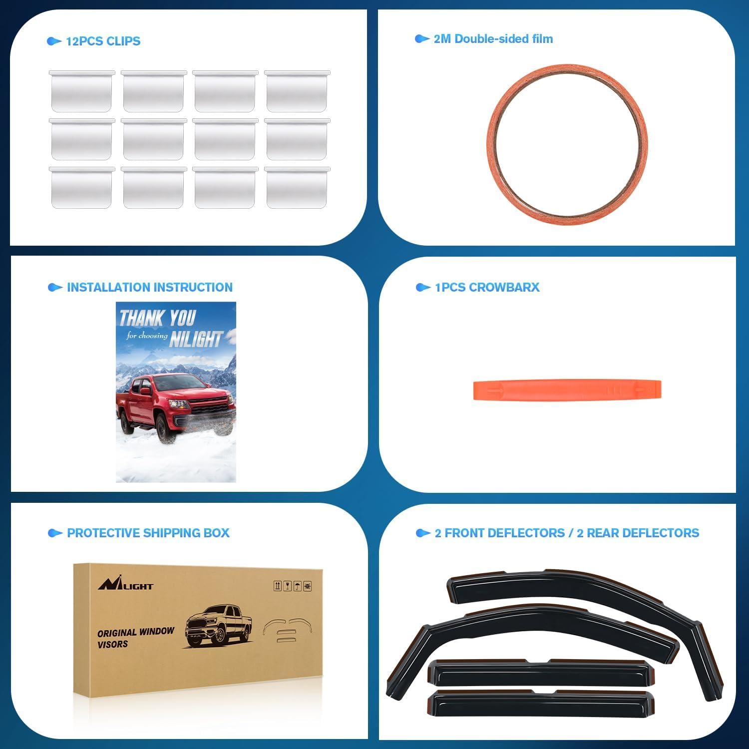 imageNilight in Channel Window Deflectors for Chevrolet Chevy Trax 2014 2015 2016 2017 2018 2019 2020 2021 2022 2023 Buick Encore 20132023 Vent Window Visors Rain Guards4PCSChevy Tahoe 20152020