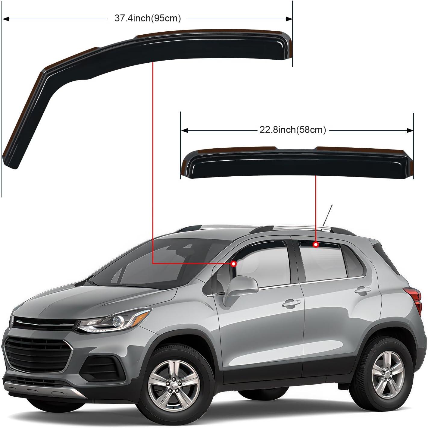 imageNilight in Channel Window Deflectors for Chevrolet Chevy Trax 2014 2015 2016 2017 2018 2019 2020 2021 2022 2023 Buick Encore 20132023 Vent Window Visors Rain Guards4PCSChevy Trax 20142023