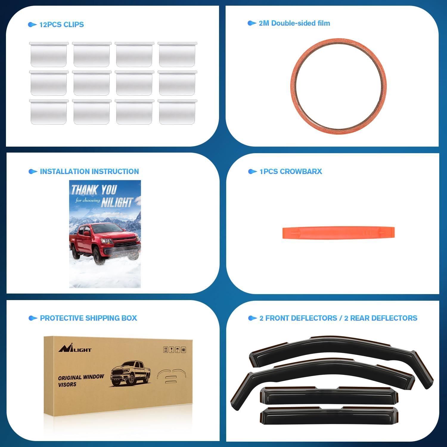 imageNilight in Channel Window Deflectors for Chevrolet Chevy Trax 2014 2015 2016 2017 2018 2019 2020 2021 2022 2023 Buick Encore 20132023 Vent Window Visors Rain Guards4PCSChevy Tahoe 20212024