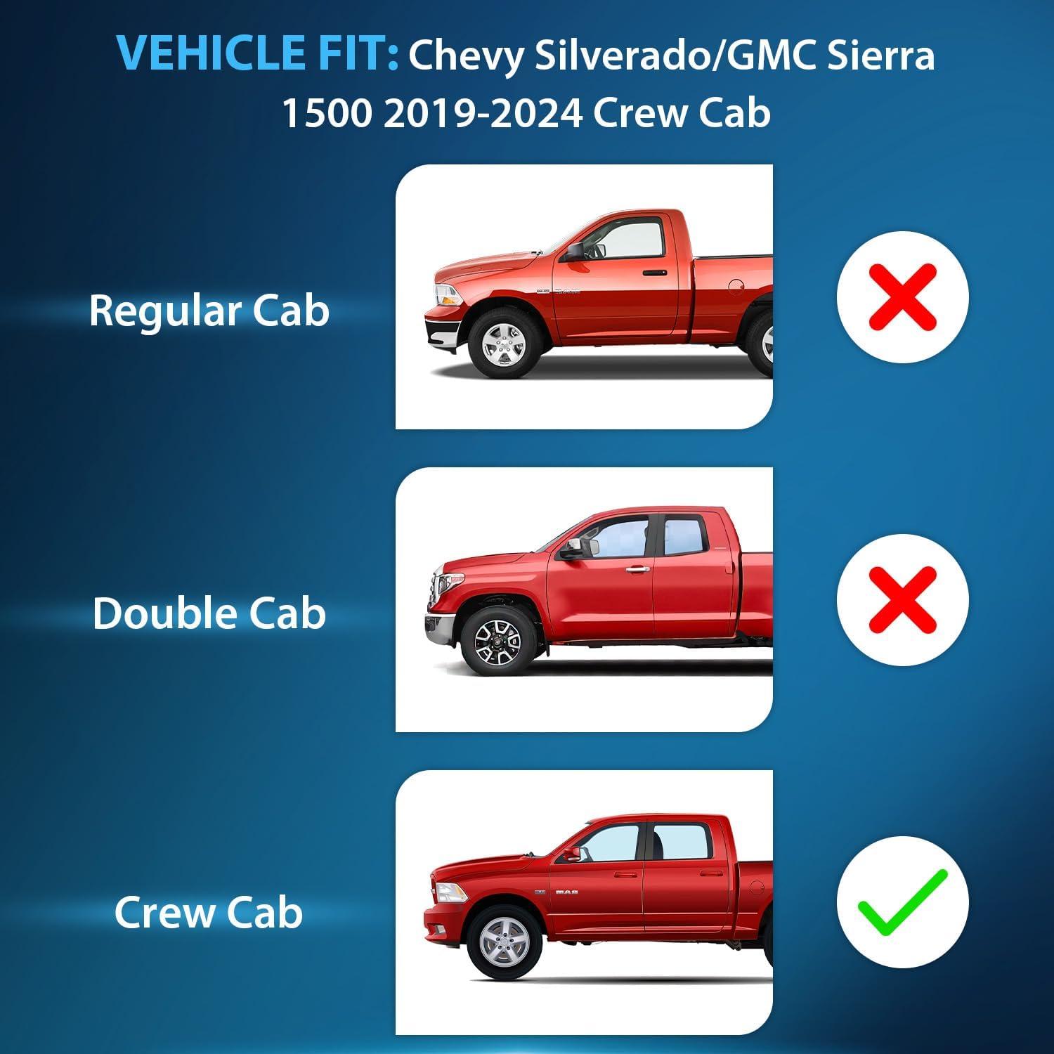 imageNilight in Channel Window Deflectors for Chevrolet Chevy Trax 2014 2015 2016 2017 2018 2019 2020 2021 2022 2023 Buick Encore 20132023 Vent Window Visors Rain Guards4PCSChevy Silverado 1500 Crew Cab 20192025