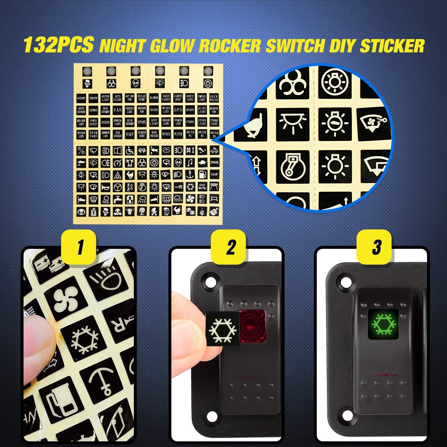 imageNilight90111F 6 Gang Aluminum Rocker Switch Panel Toggle Dash 5 Pin ONOff PreWired Rocker Switch Blue Backlit Switch for Automotive Car Marine Boat RV2 Years WarrantyRed