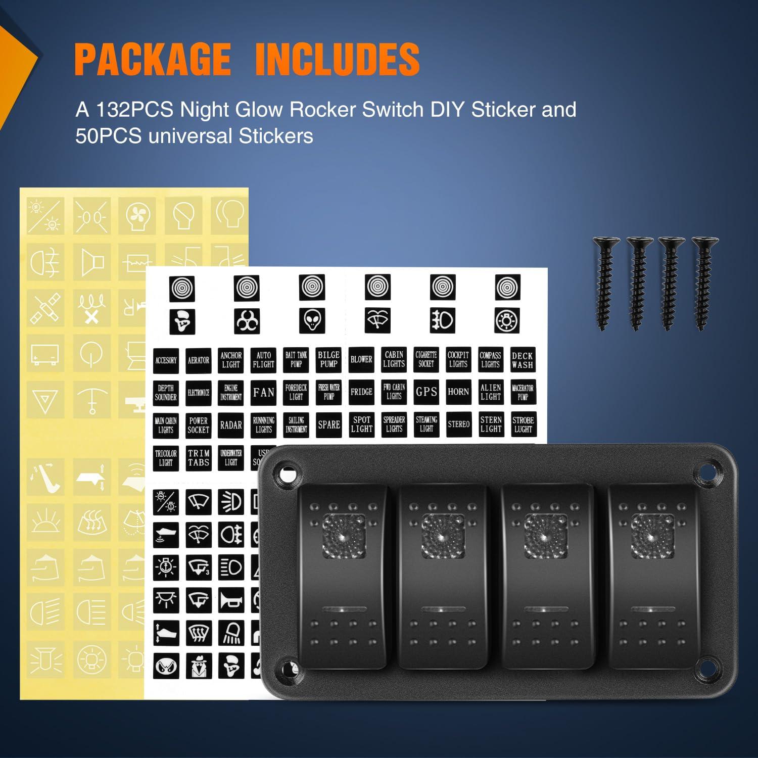 imageNilight90111F 6 Gang Aluminum Rocker Switch Panel Toggle Dash 5 Pin ONOff PreWired Rocker Switch Blue Backlit Switch for Automotive Car Marine Boat RV2 Years WarrantyPurple