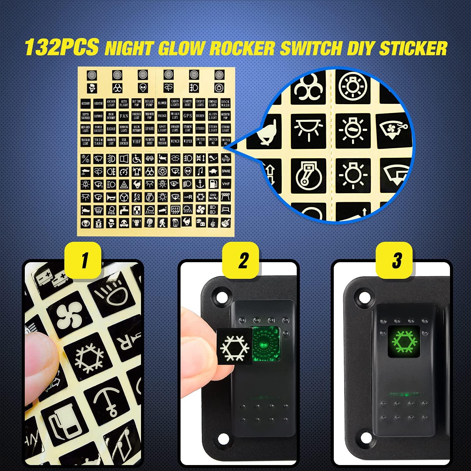 imageNilight90111F 6 Gang Aluminum Rocker Switch Panel Toggle Dash 5 Pin ONOff PreWired Rocker Switch Blue Backlit Switch for Automotive Car Marine Boat RV2 Years WarrantyGreen