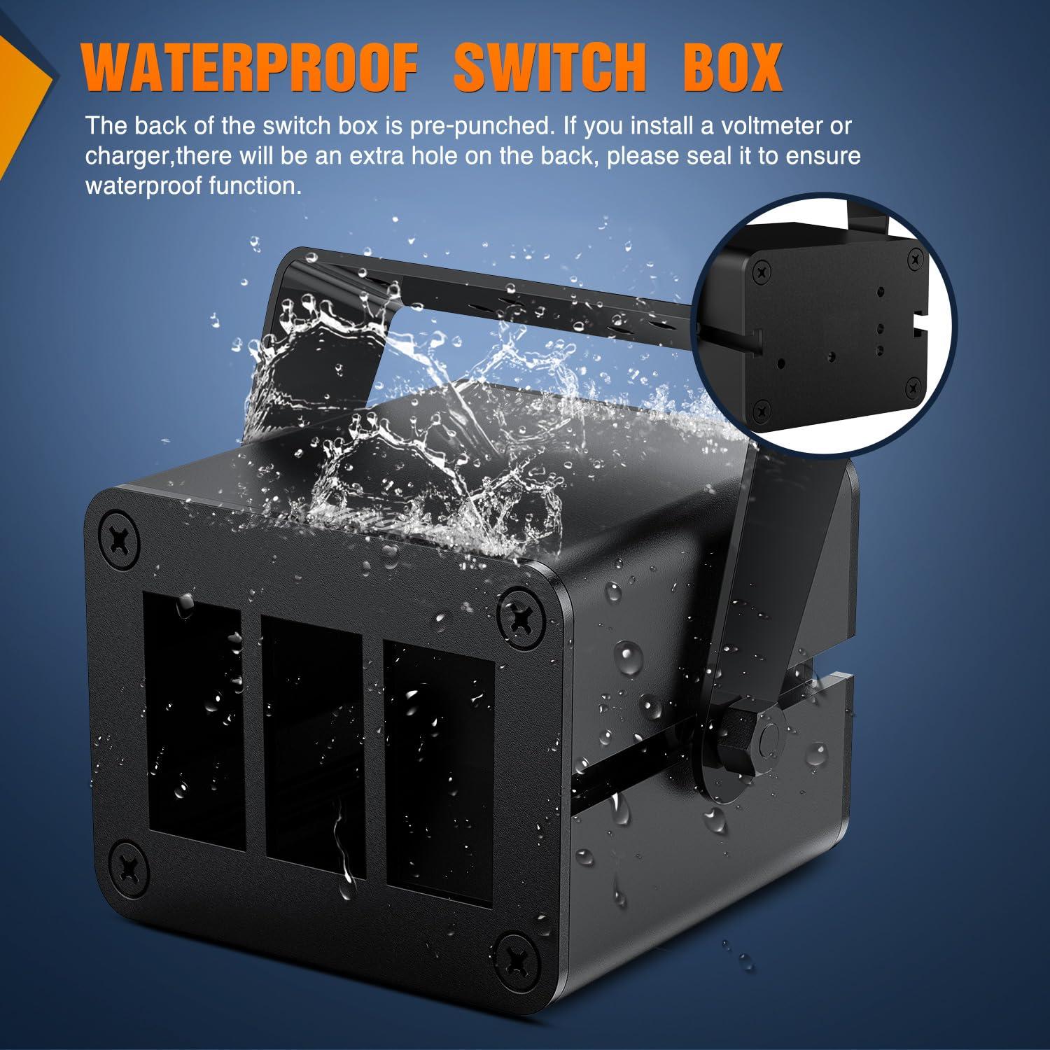 imageNilight90111F 6 Gang Aluminum Rocker Switch Panel Toggle Dash 5 Pin ONOff PreWired Rocker Switch Blue Backlit Switch for Automotive Car Marine Boat RV2 Years WarrantyBlackSwitch Box Only