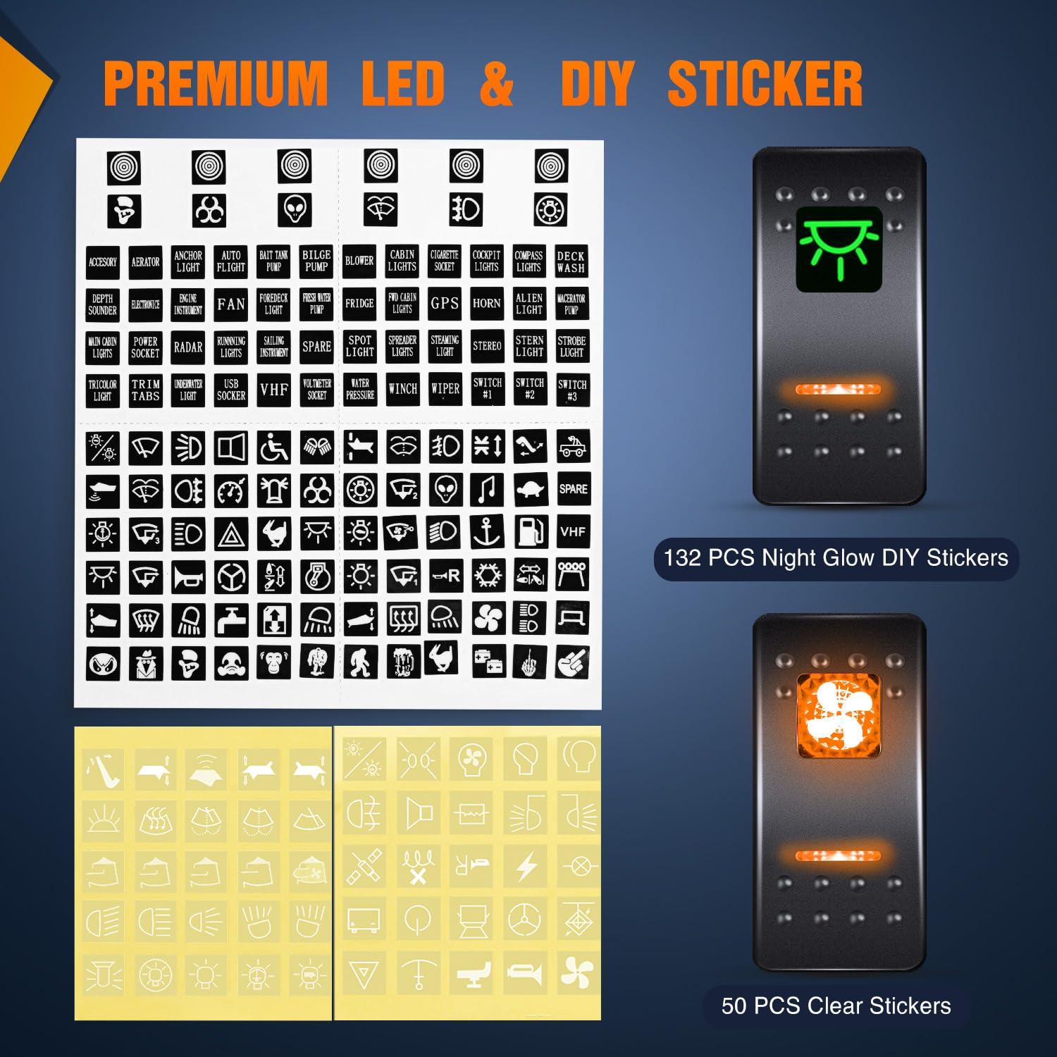 imageNilight90111F 6 Gang Aluminum Rocker Switch Panel Toggle Dash 5 Pin ONOff PreWired Rocker Switch Blue Backlit Switch for Automotive Car Marine Boat RV2 Years WarrantyAmber