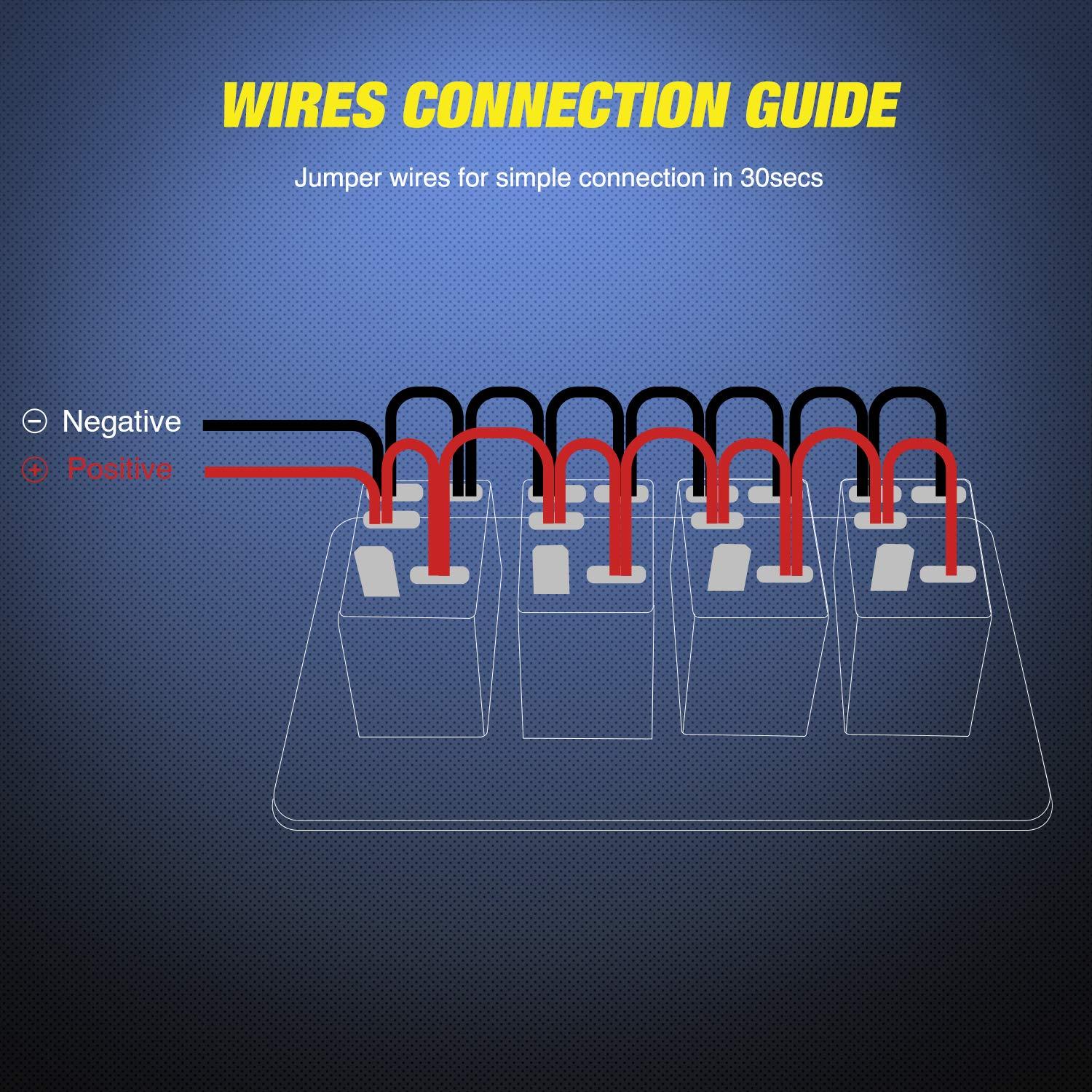 imageNilight90111F 6 Gang Aluminum Rocker Switch Panel Toggle Dash 5 Pin ONOff PreWired Rocker Switch Blue Backlit Switch for Automotive Car Marine Boat RV2 Years WarrantyBlue